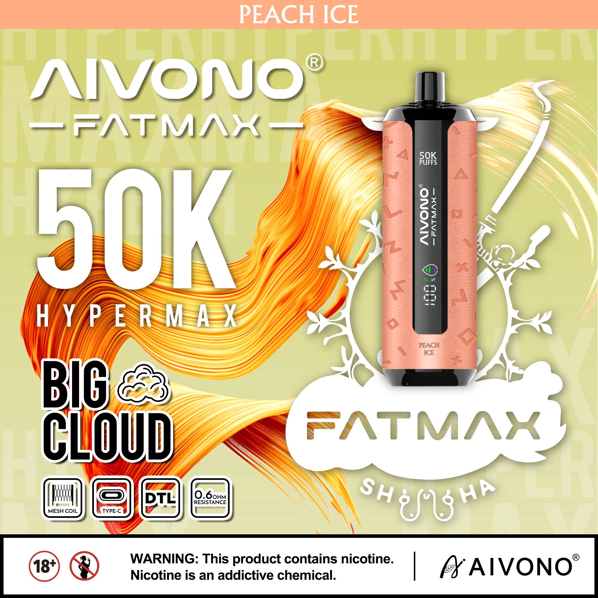 AIVONO AIM FATMAX 50000 PUFFS (5 % Nikotingehalt)