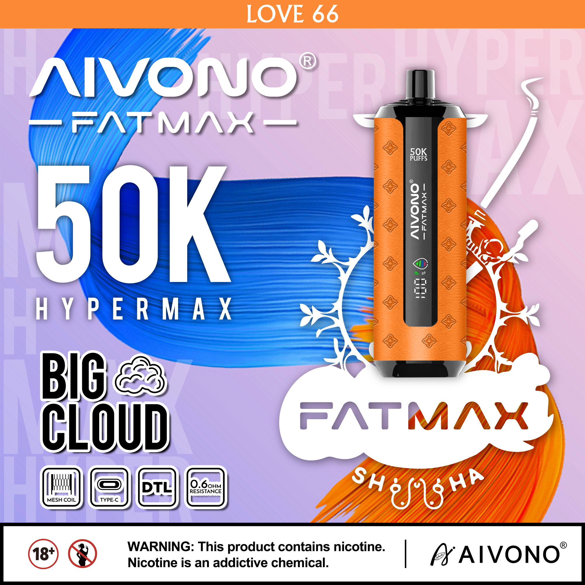 AIVONO AIM FATMAX 50000 PUFFS (5 % Nikotingehalt)
