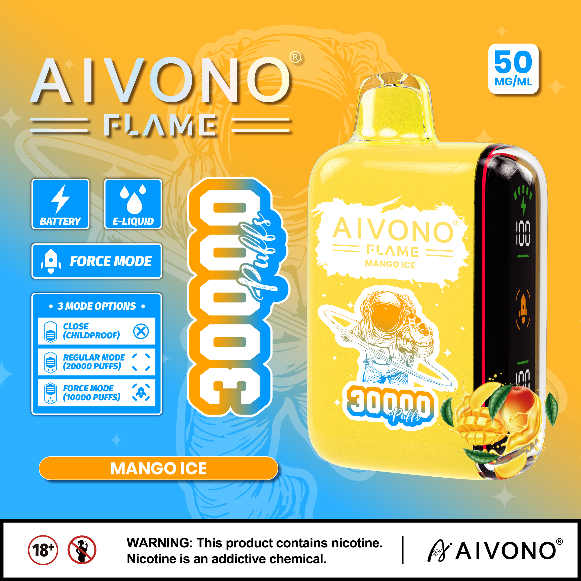 AIVONO AIM FLAME 30000 PUFFS (5 % Nikotingehalt)