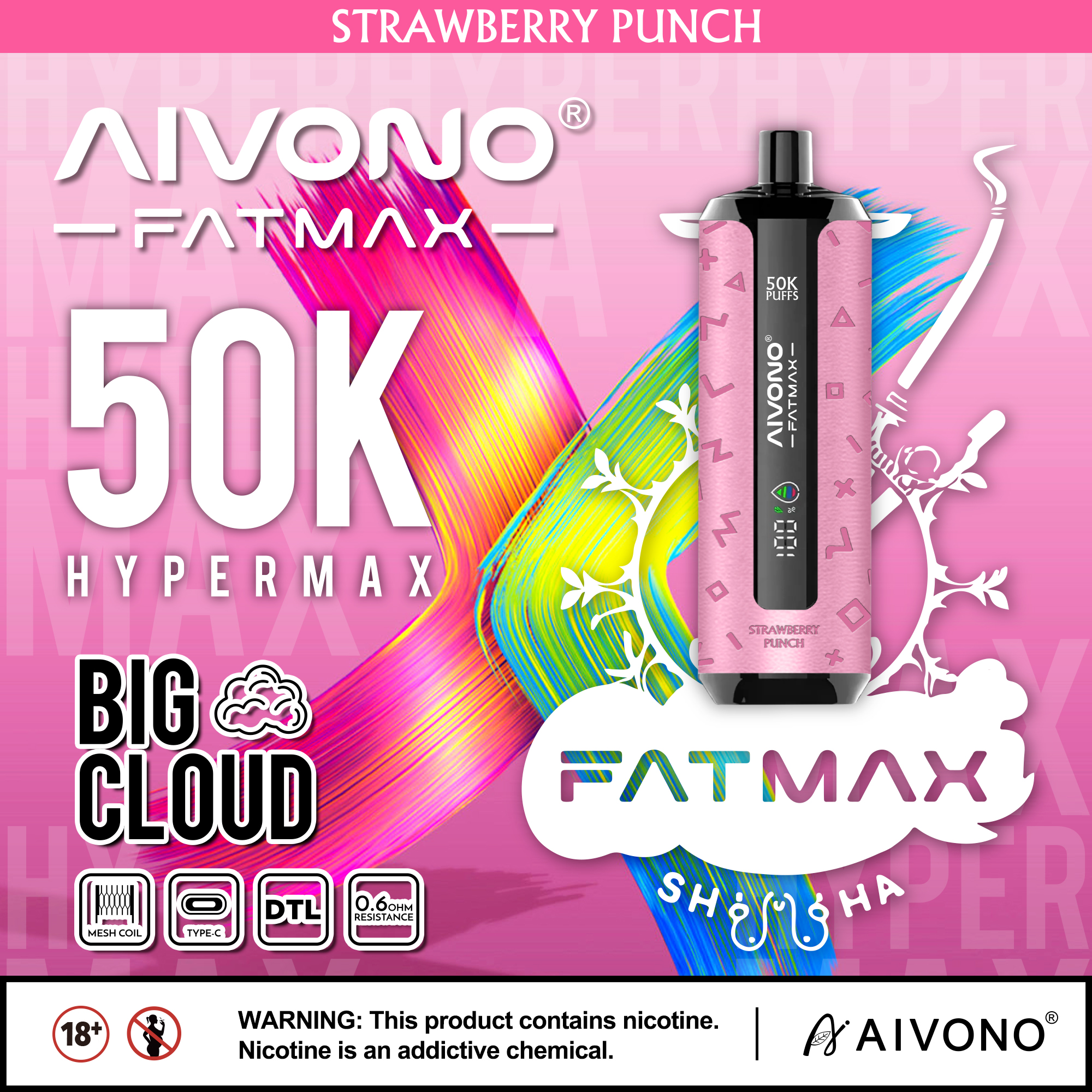 AIVONO AIM FATMAX 50000 PUFFS (5 % Nikotingehalt)