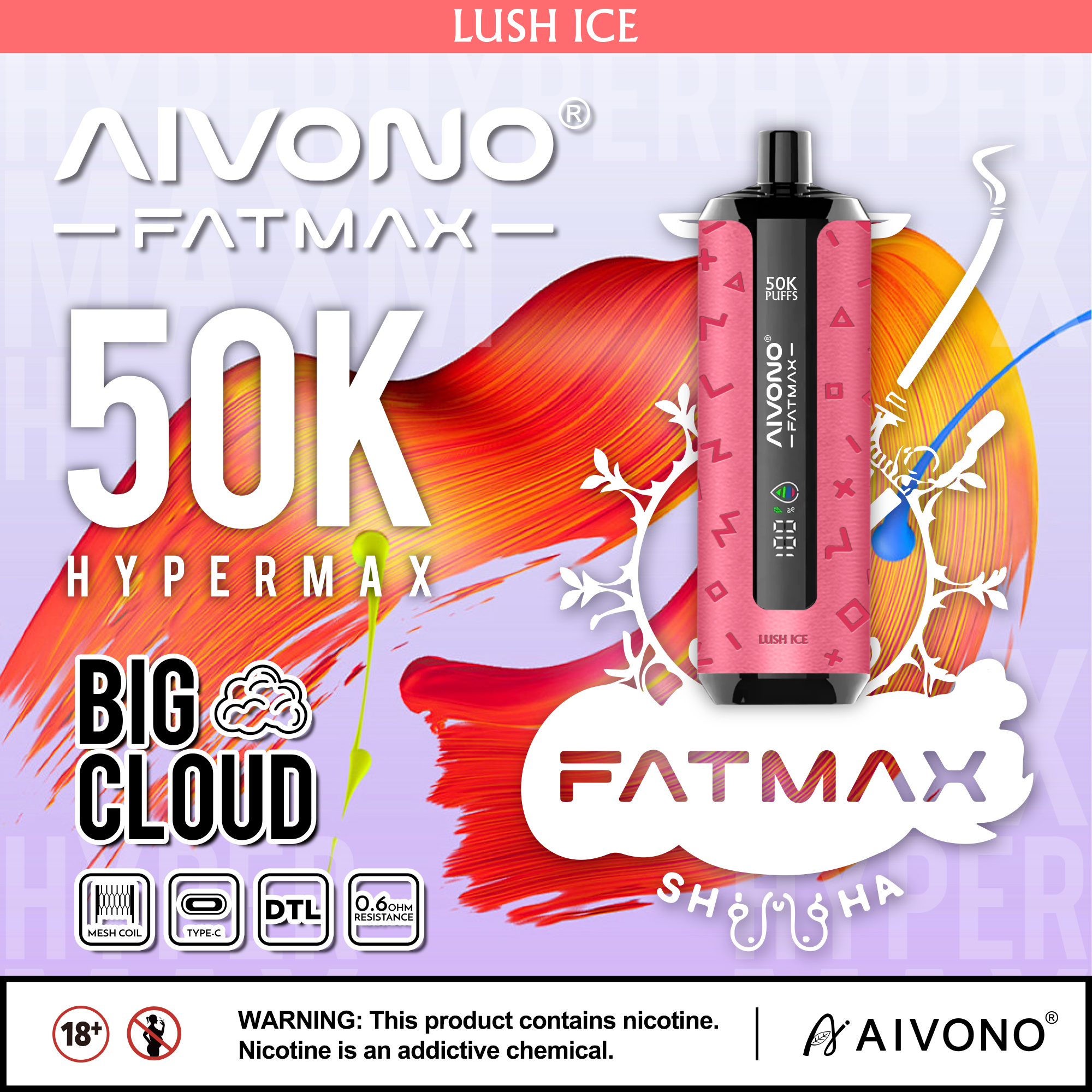 AIVONO AIM FATMAX 50000 PUFFS (5 % Nikotingehalt)