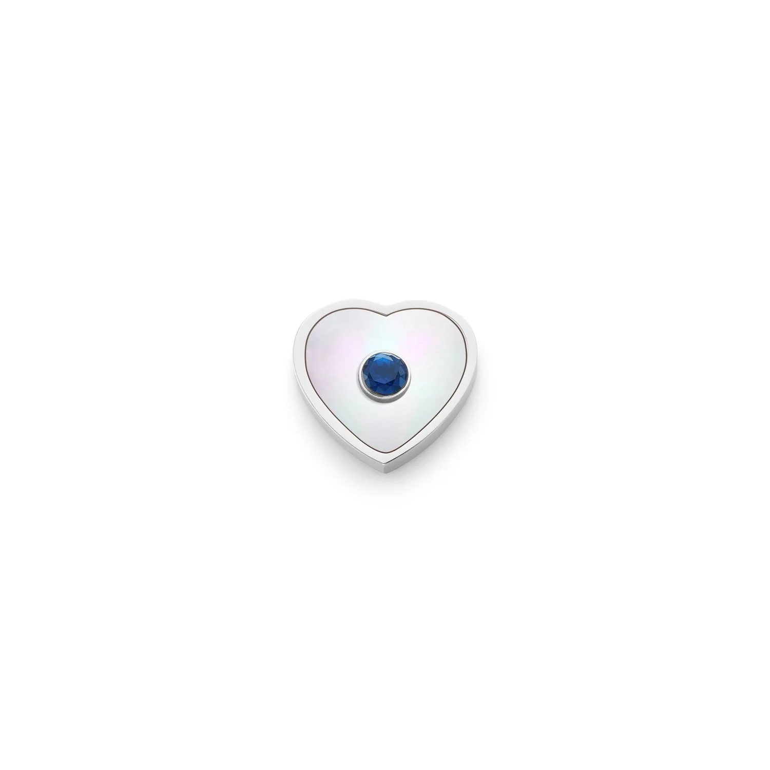 Pearl Heart Charms (Silver) - Birthstone
