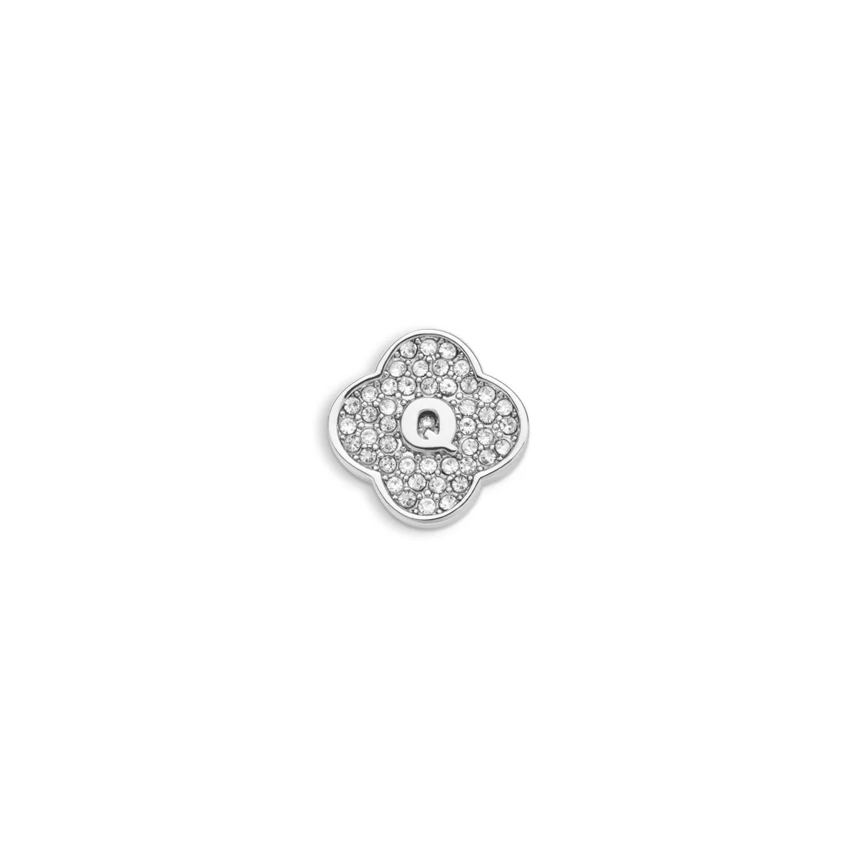 Shimmer Pavé Clover Charms (Silver) - Initials