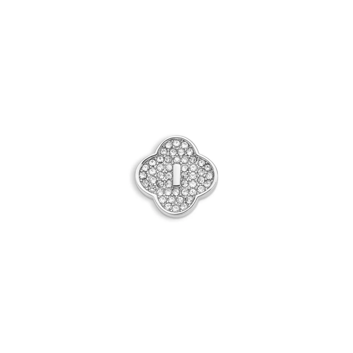 Shimmer Pavé Clover Charms (Silver) - Initials