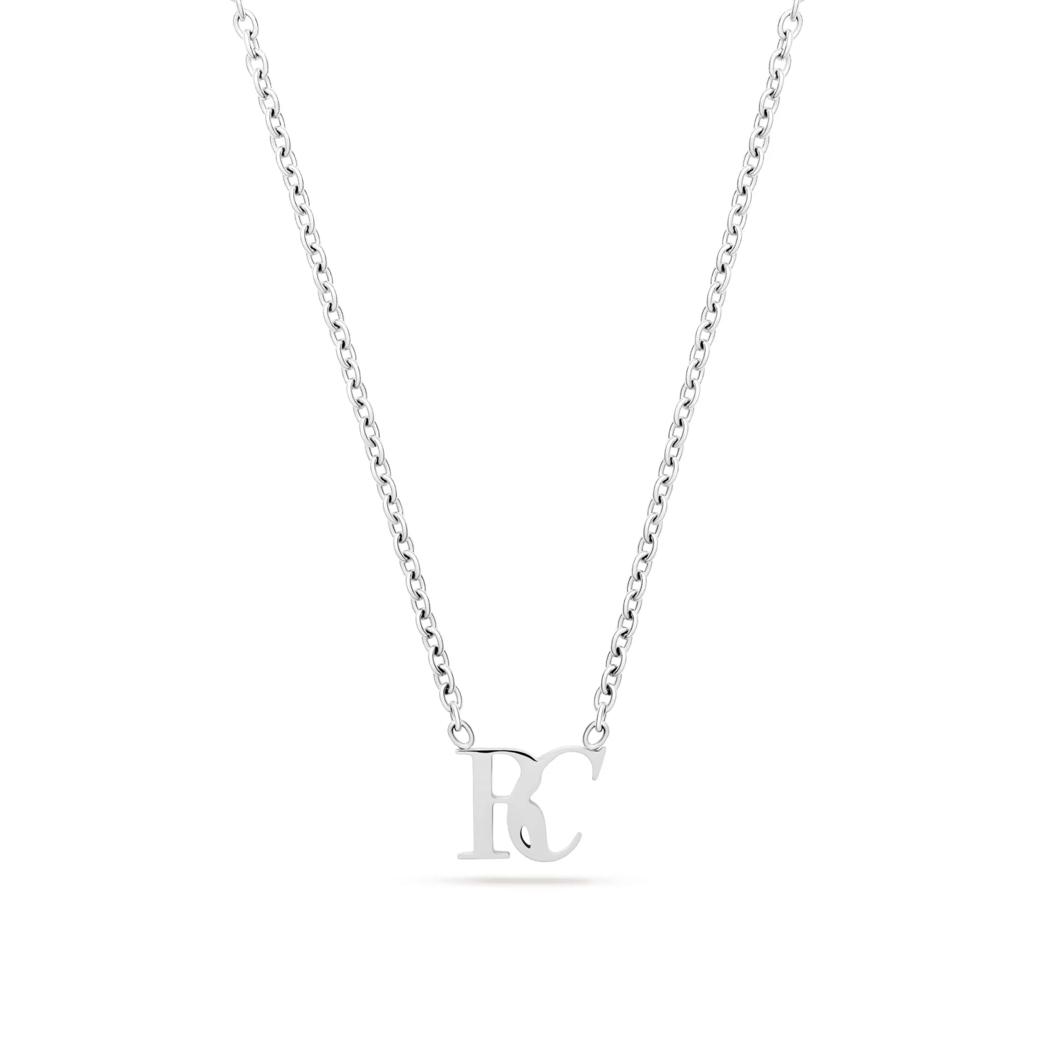 Mini Double Initial Necklace (Silver)