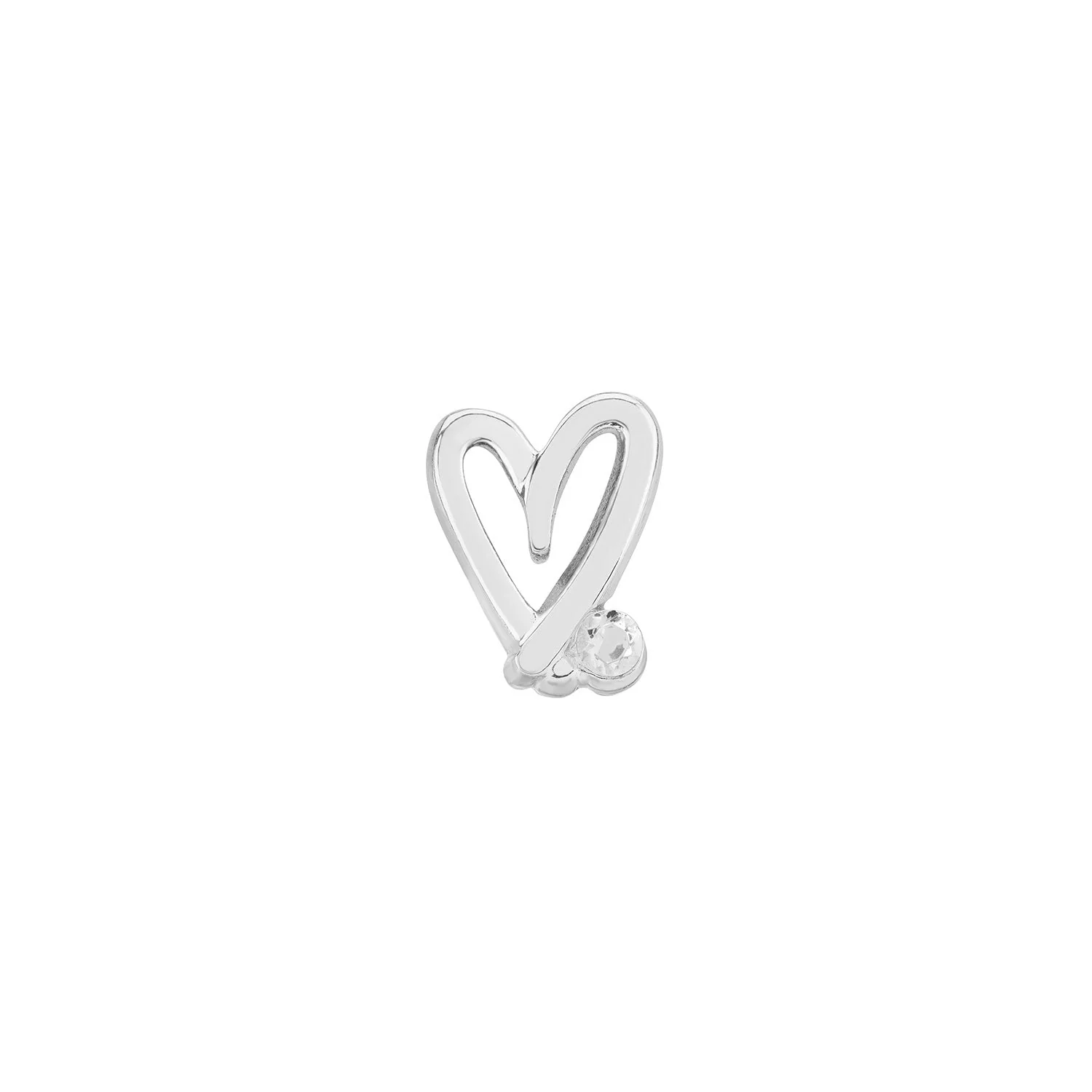 Stacey's Stories Doodle Heart Crystal Ring (Silver)
