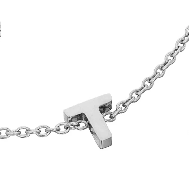 Mini Heart Birthstone & Initial Bracelet Bundle (Silver)