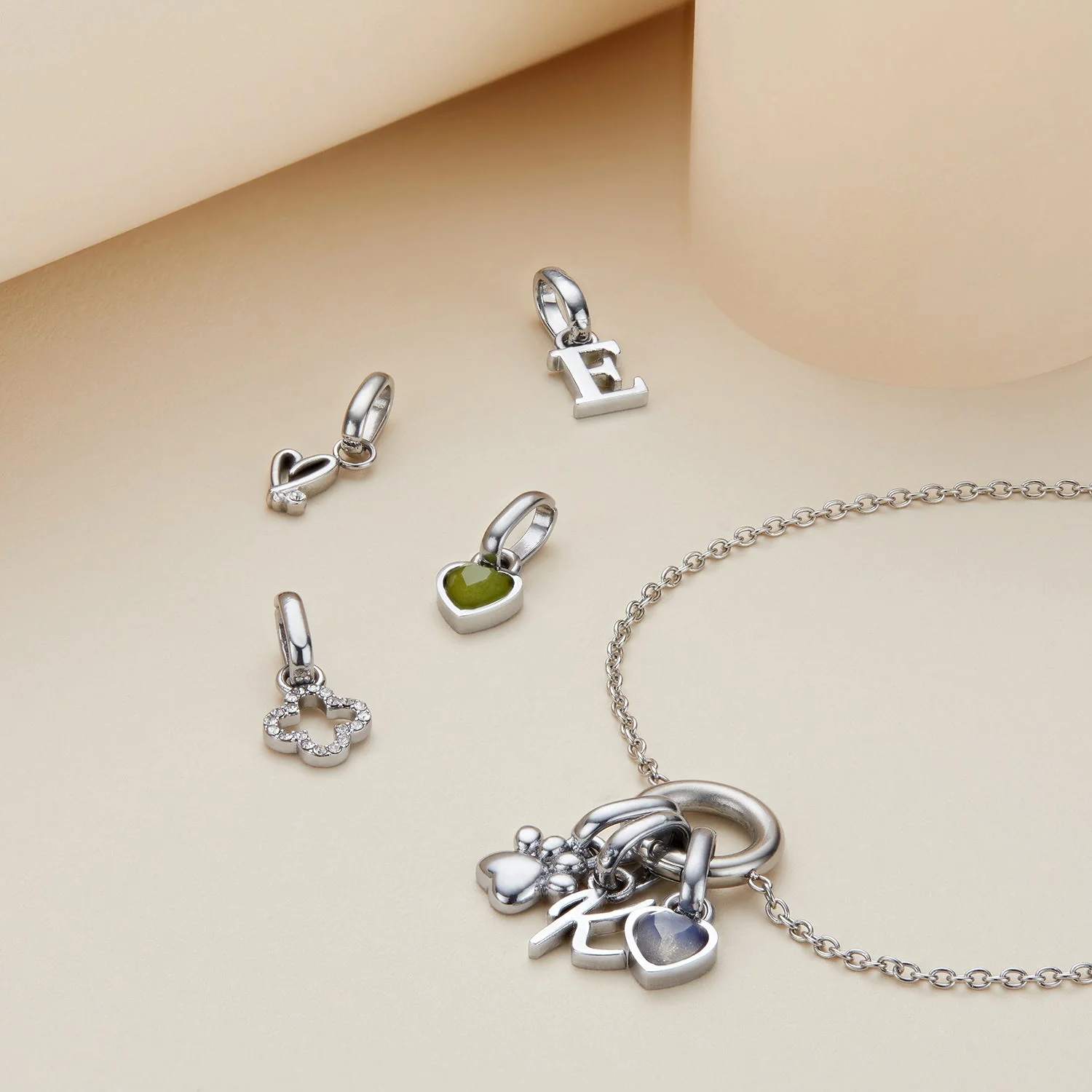 Stacey's Stories Multi Pendant Necklace (Silver)