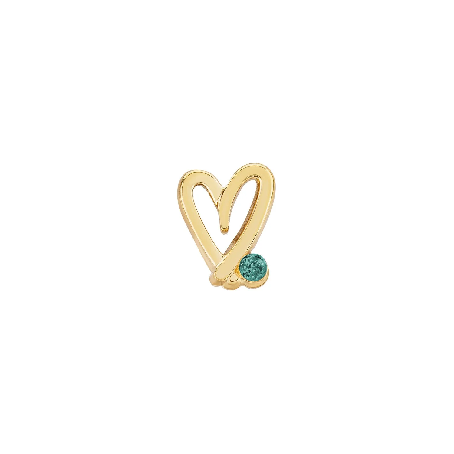 Stacey's Stories Doodle Heart Birthstone Necklace (Gold)