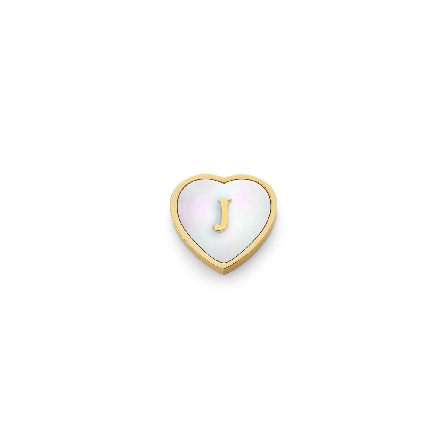 Pearl Heart Charms (Gold) - Initials