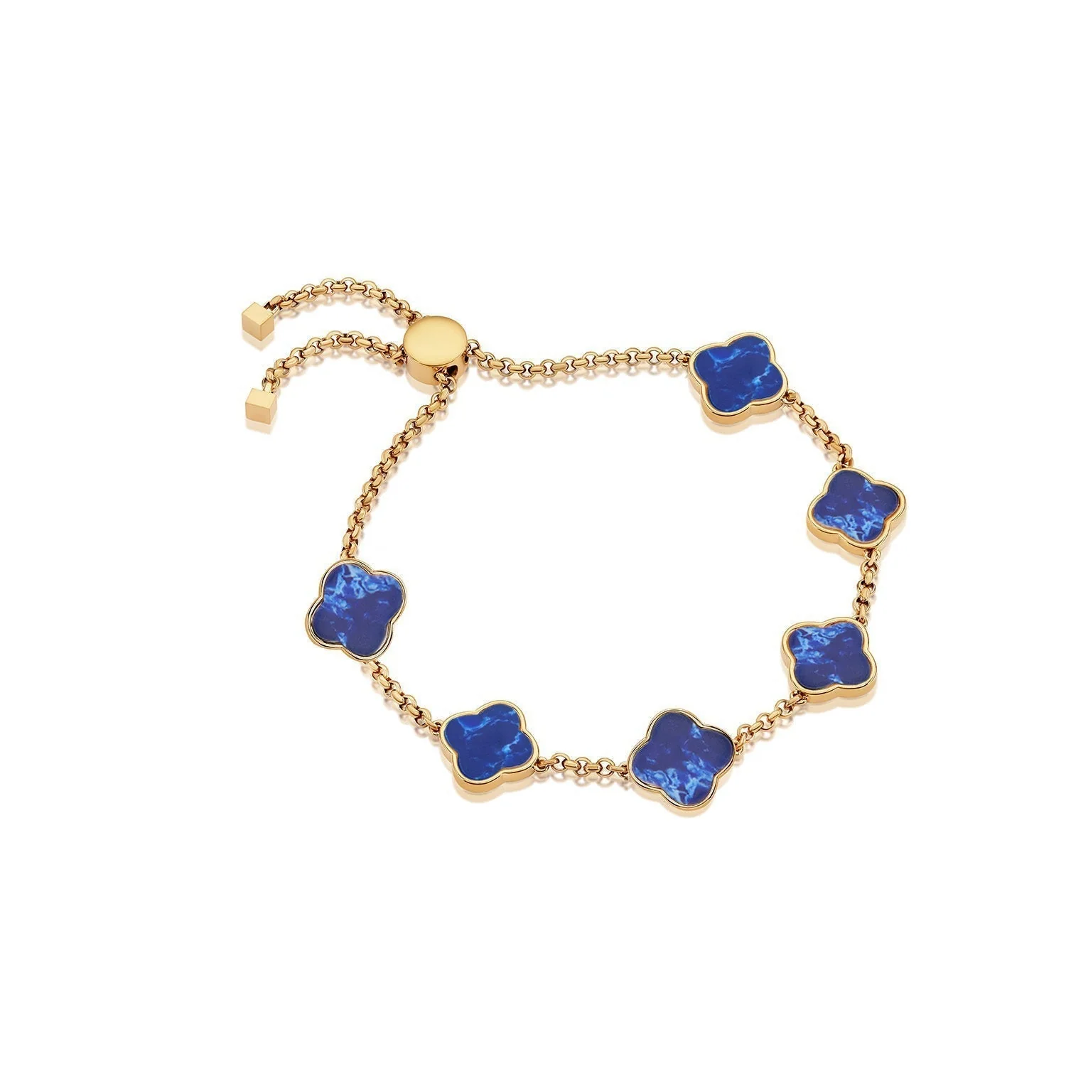 Clover Custom Name Bracelet (Gold)