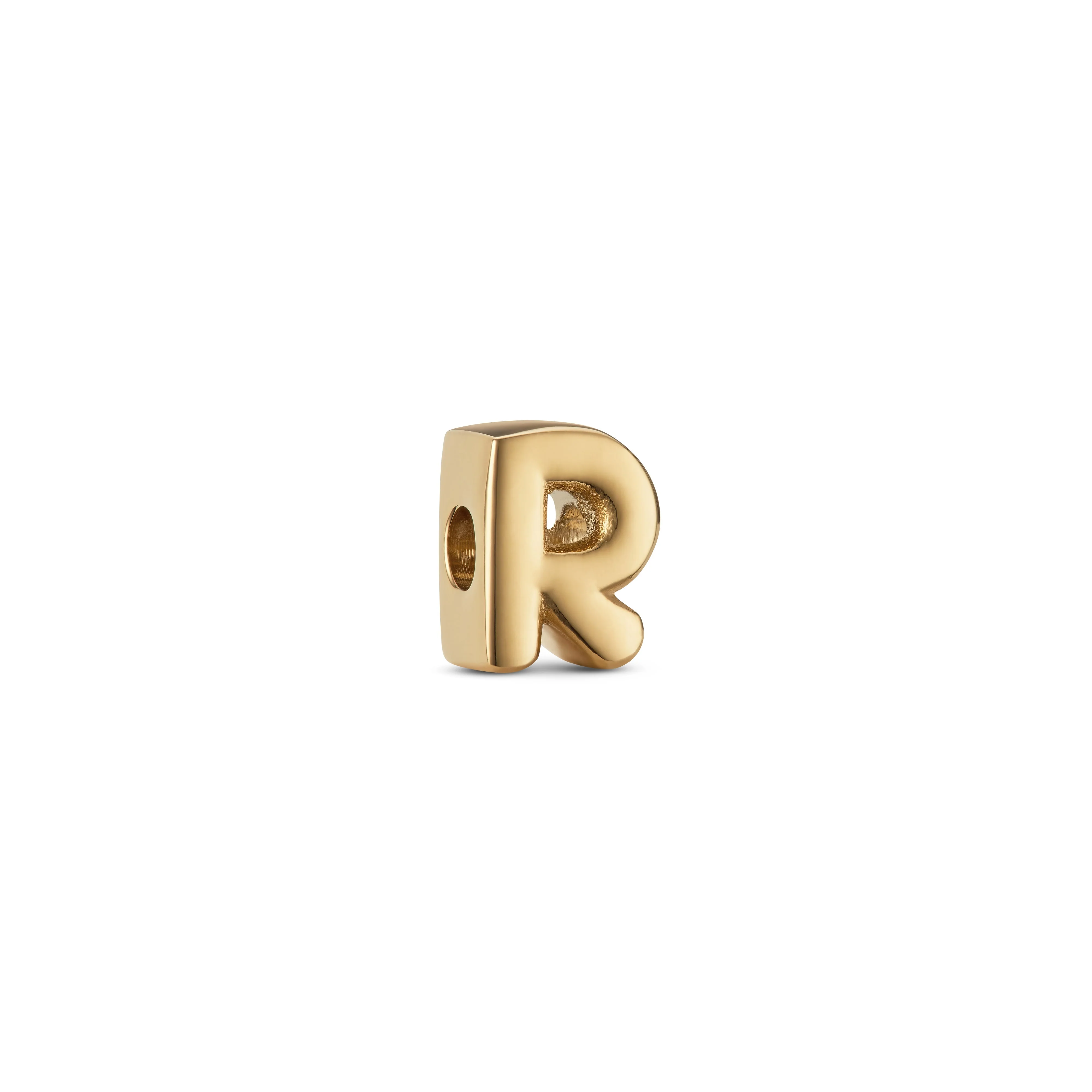 Bubble Initial Bracelet Charm (Gold)