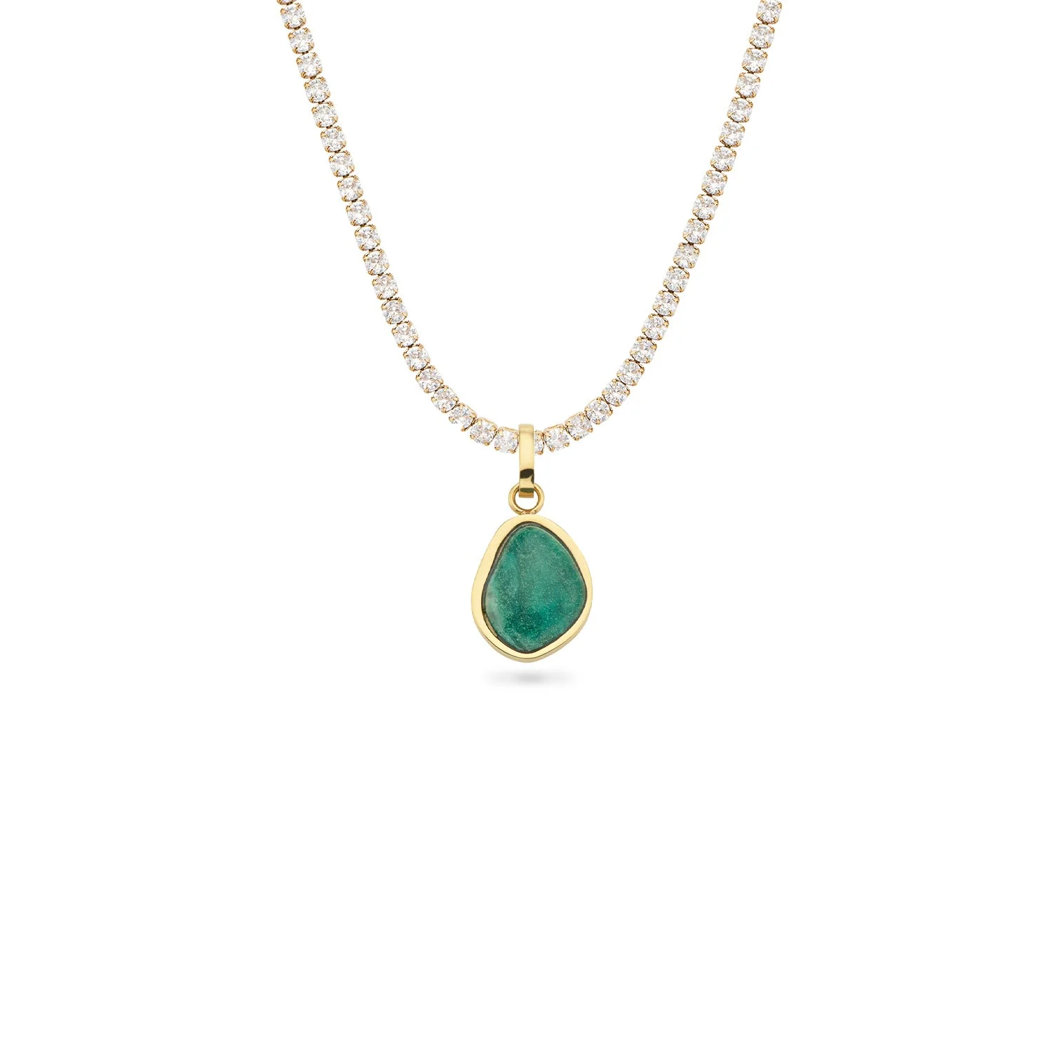 Jade Stone Necklace (Gold)