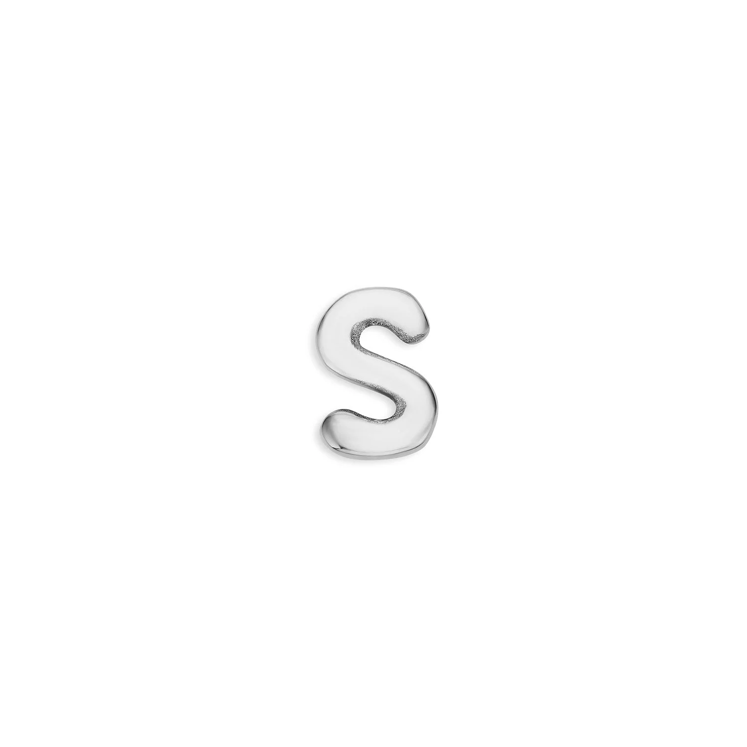 Bubble Initial Necklace Charm (Silver)