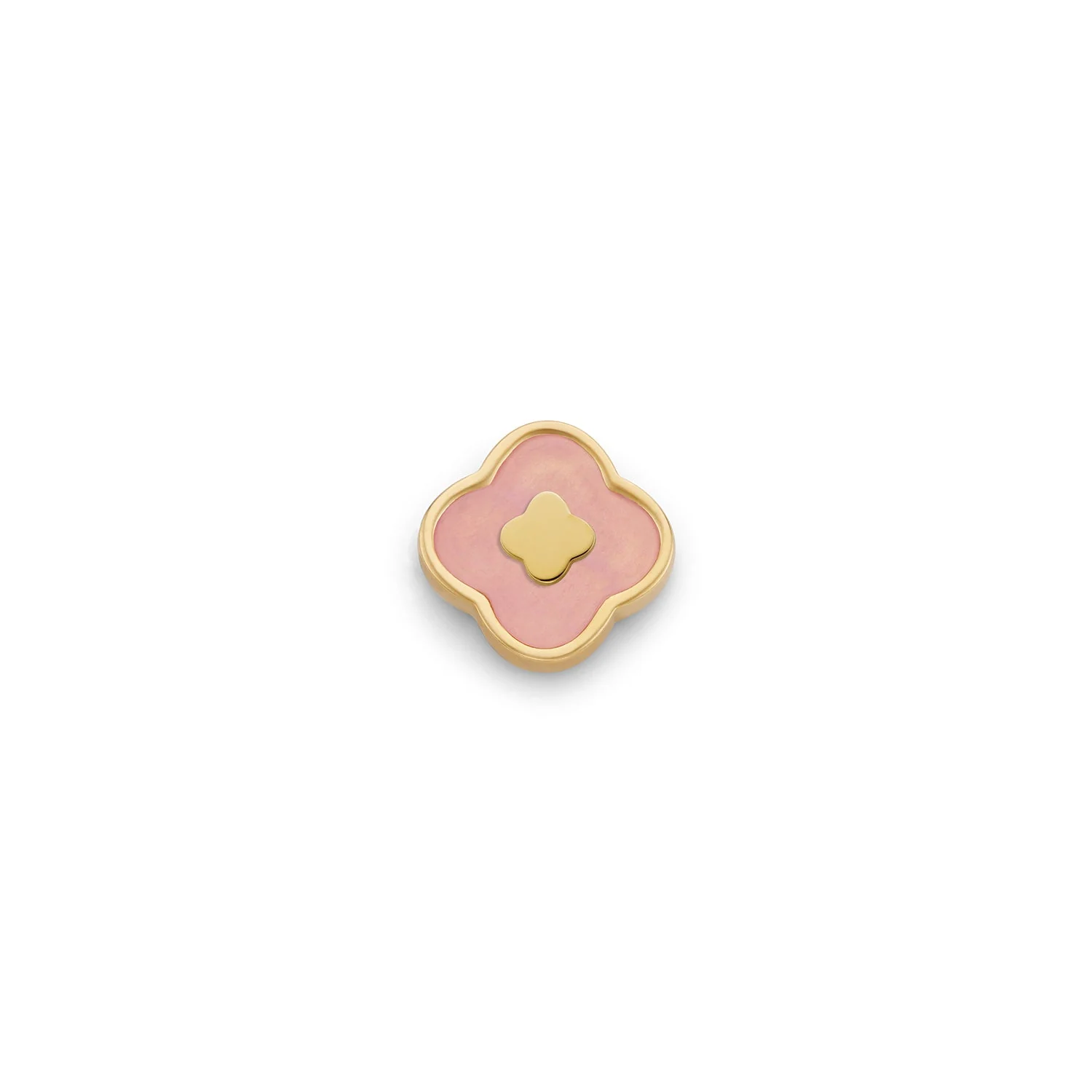 Rose Quartz Clover Charms (Gold) - Clover