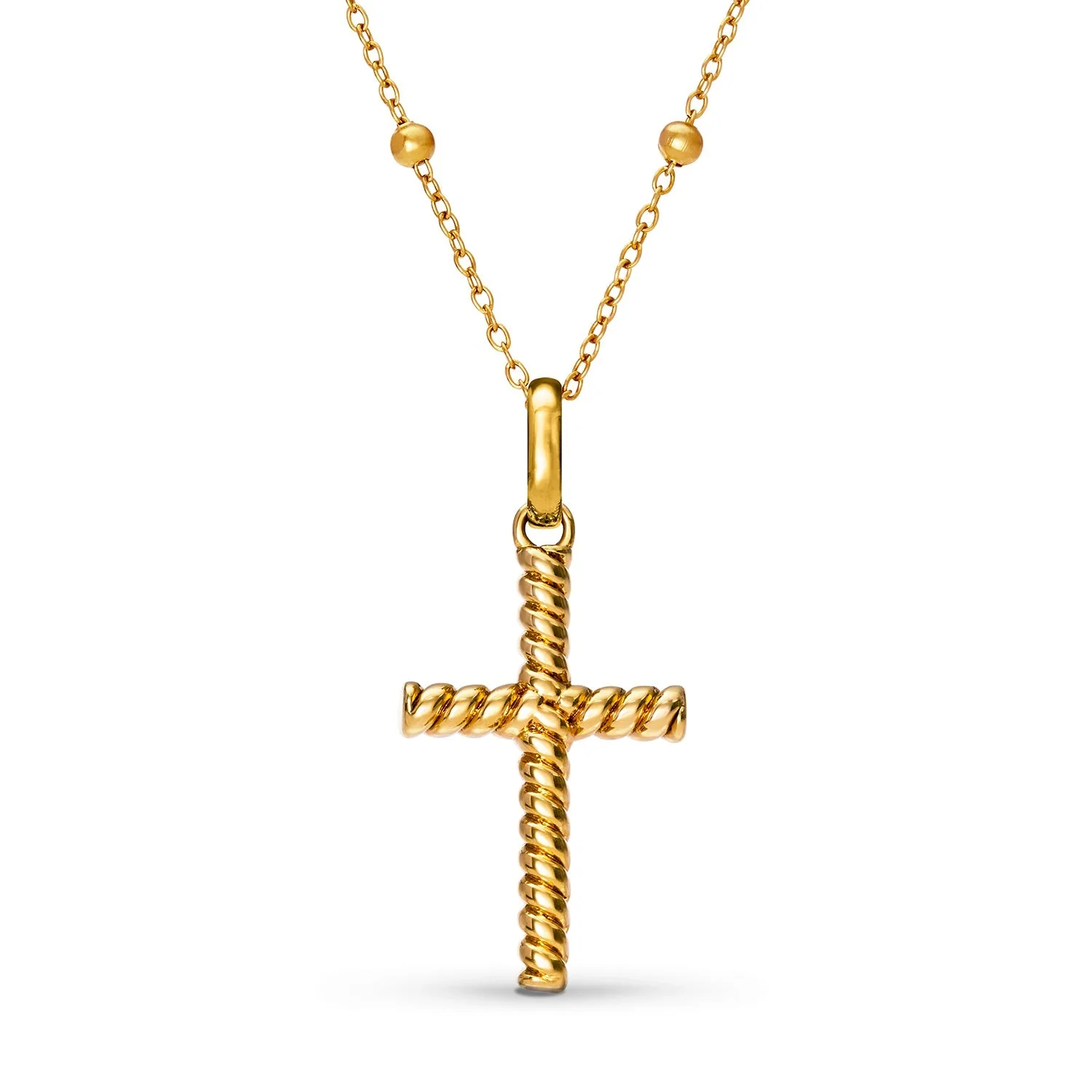 Entwine Cross Necklace (Gold)