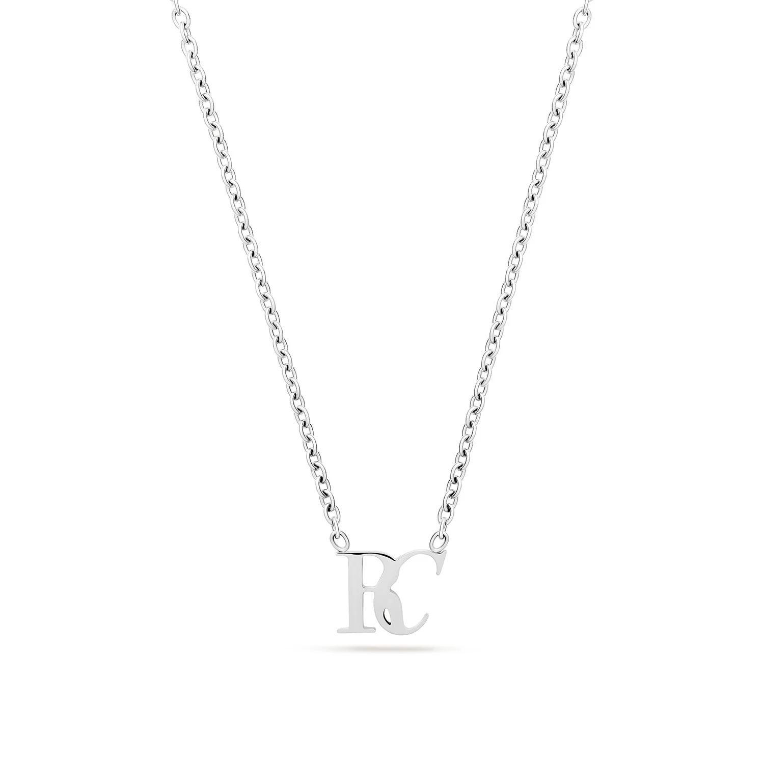 Mini Double Initial Necklace (Silver)