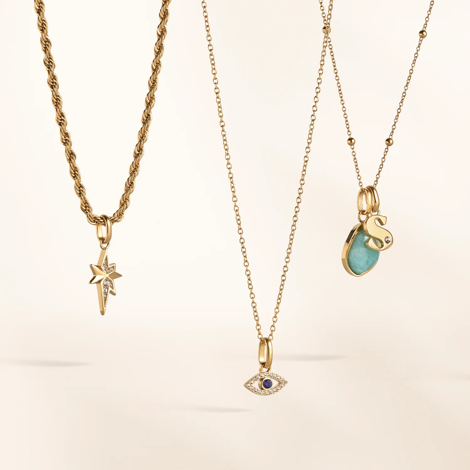Small Rope Chain Necklace (Gold)