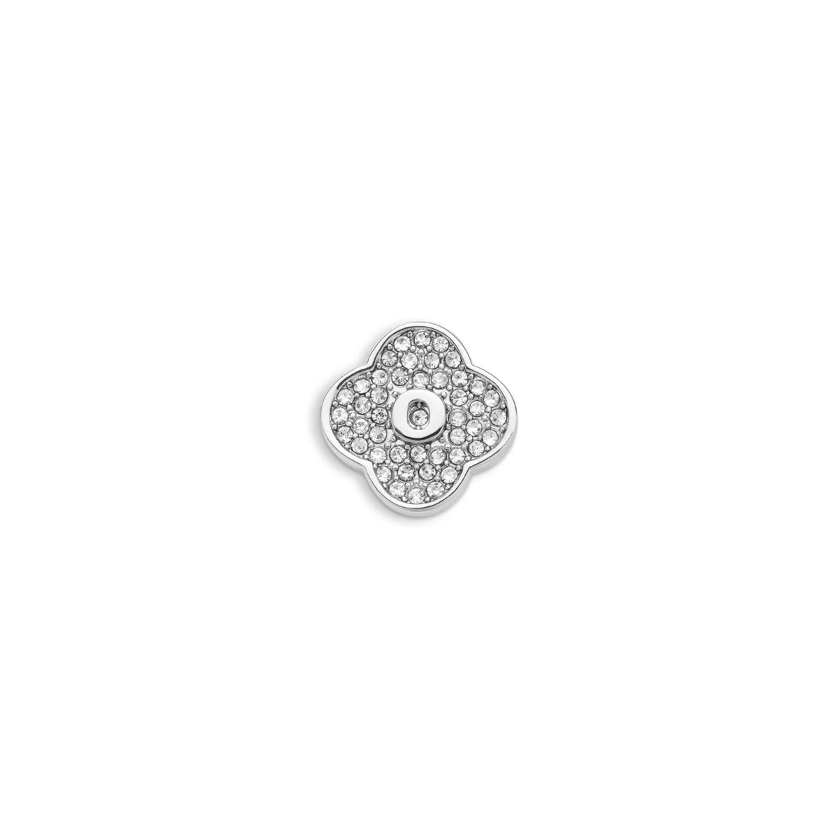 Shimmer Pavé Clover Charms (Silver) - Initials