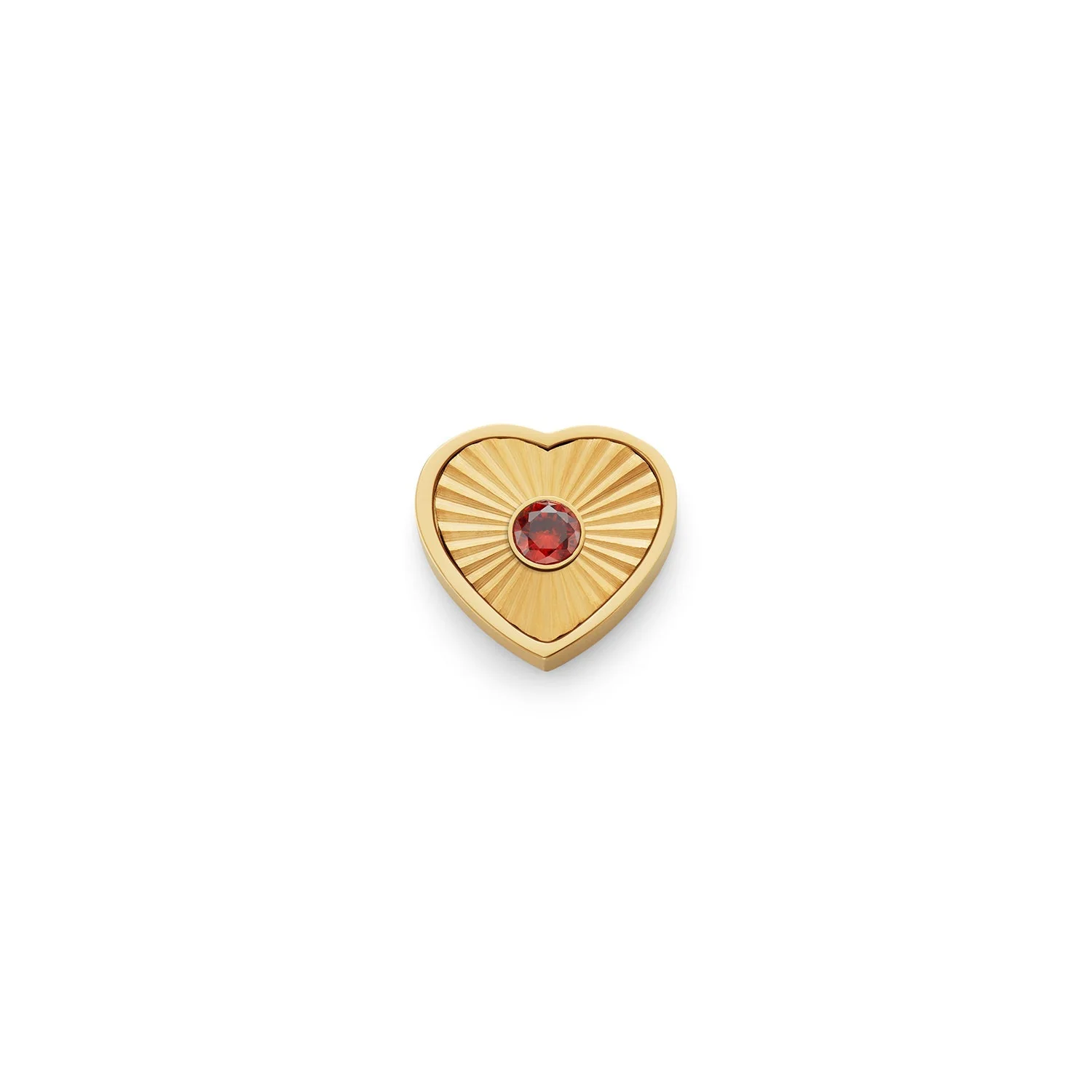 Textured Heart Charms (Gold) - Birthstone