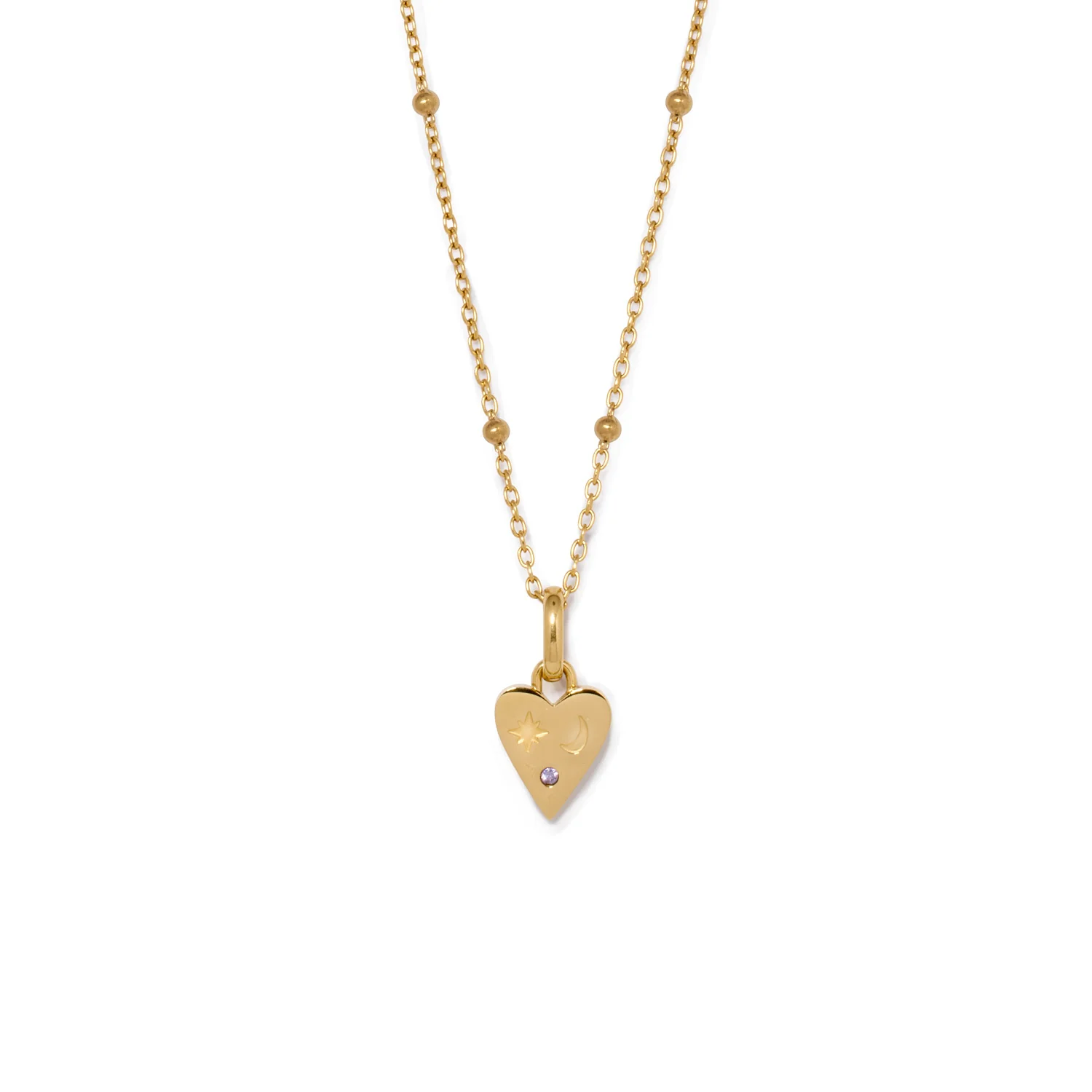 Custom Stamped Heart Pendant Necklace (Gold)