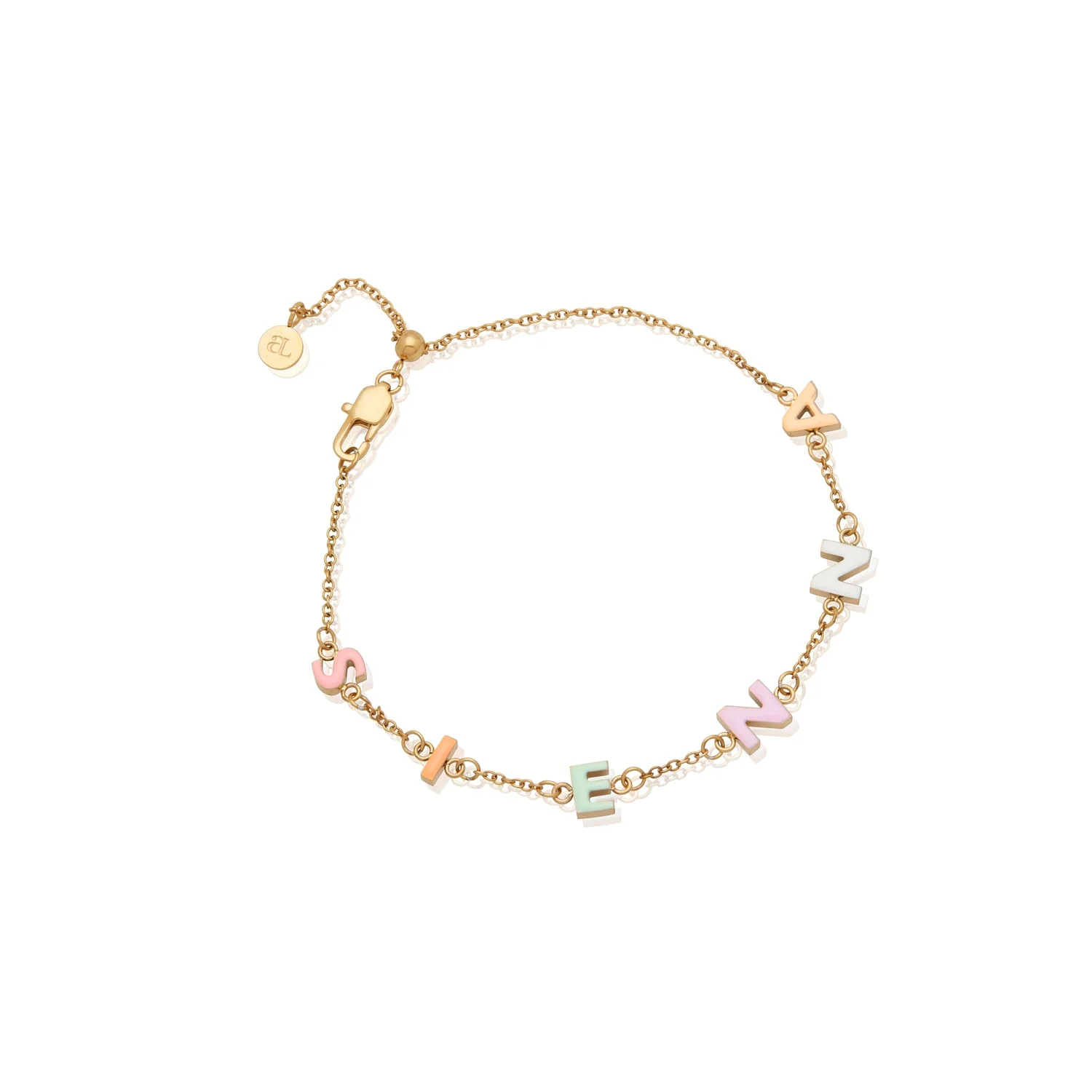 Custom Enamel Name Bracelet (Gold)