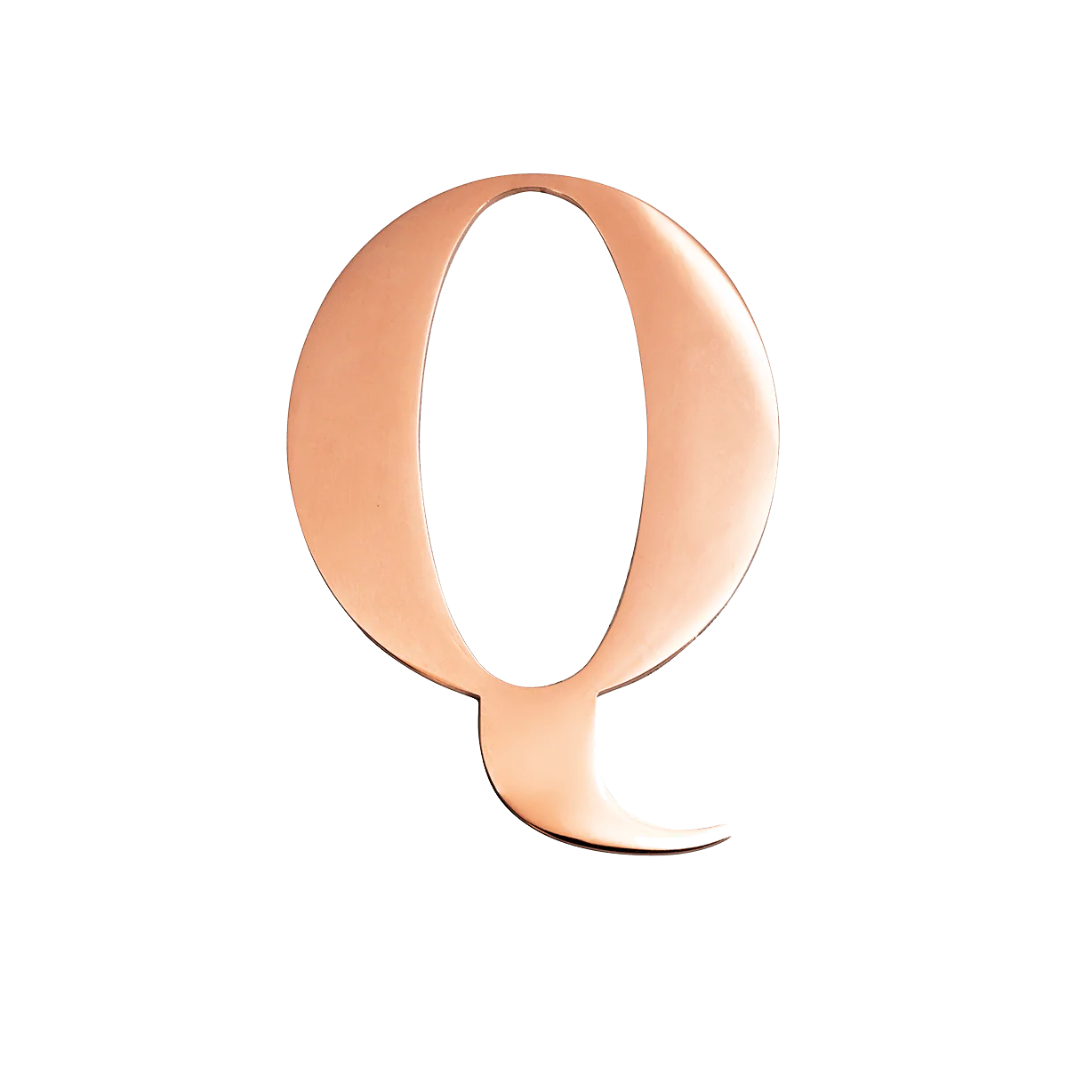 Metal Letter Key Ring (Rose Gold)