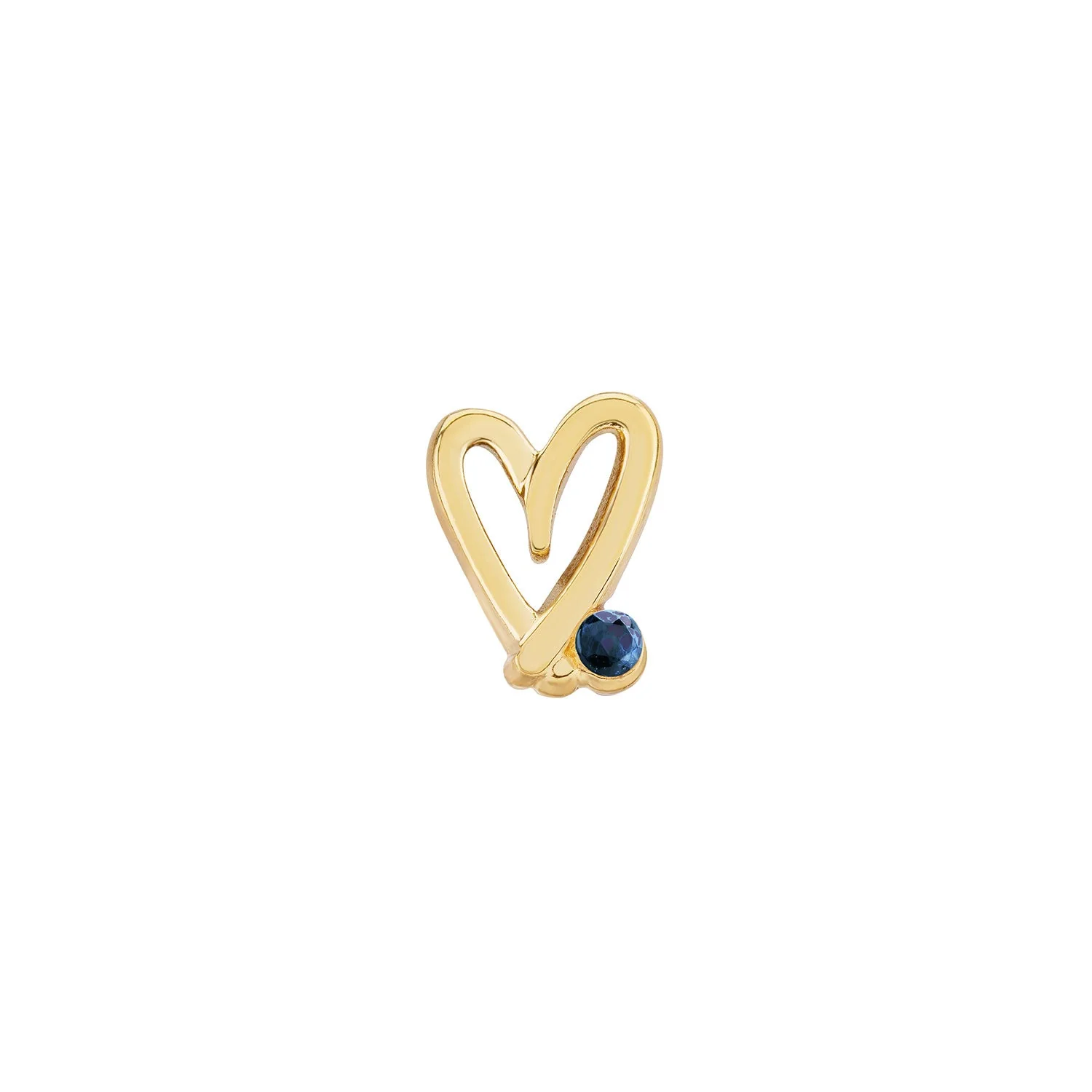 Stacey's Stories Doodle Heart Birthstone Necklace (Gold)