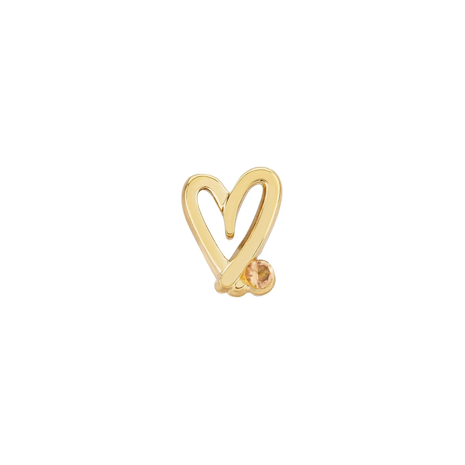 Stacey's Stories Doodle Heart Birthstone Necklace (Gold)