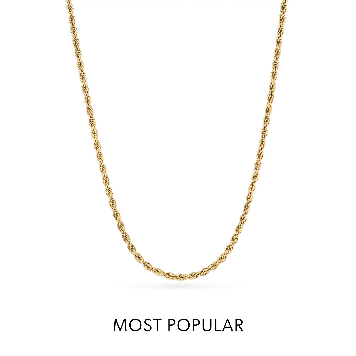 Small Rope Chain Necklace (Gold)