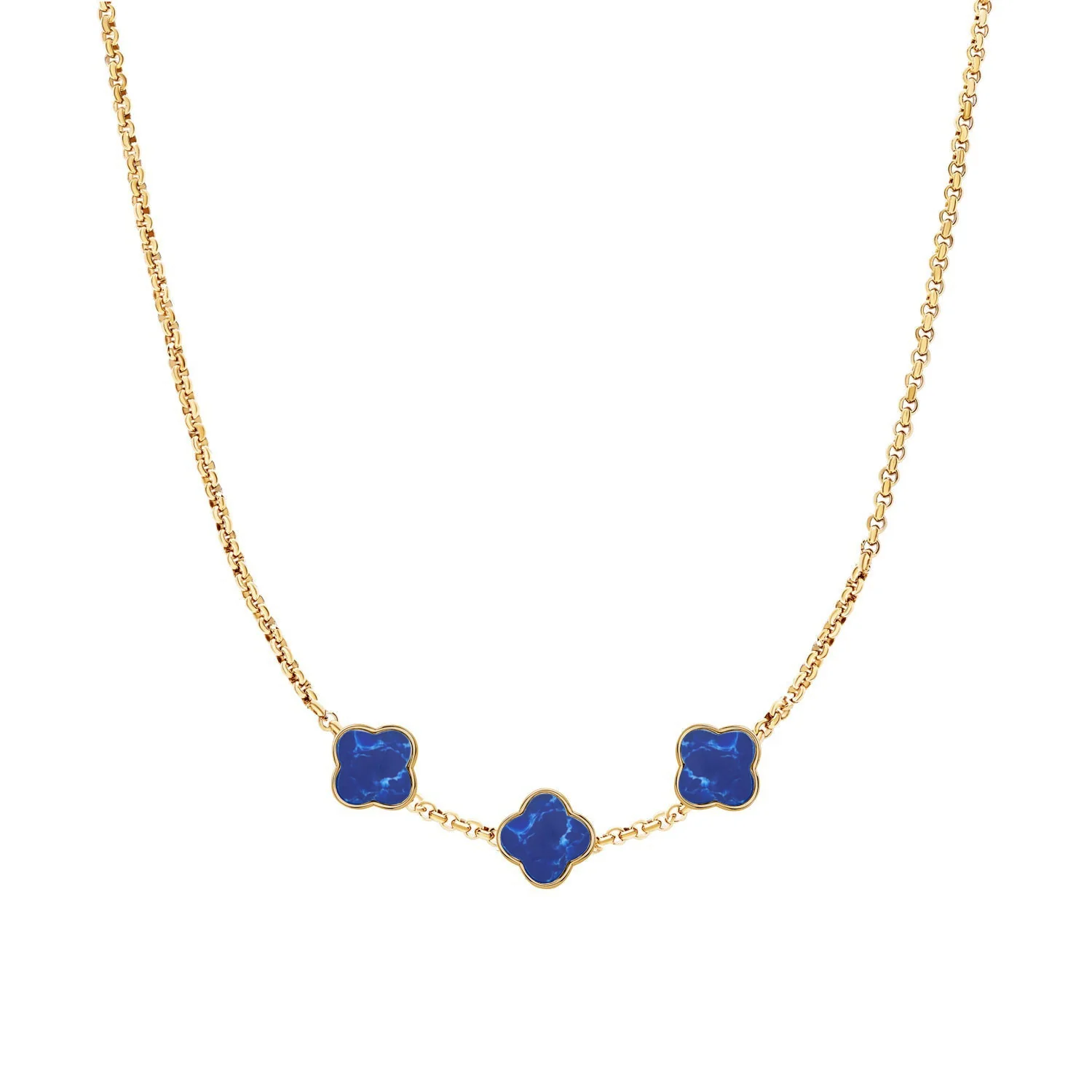 Clover Custom Name Necklace (Gold)