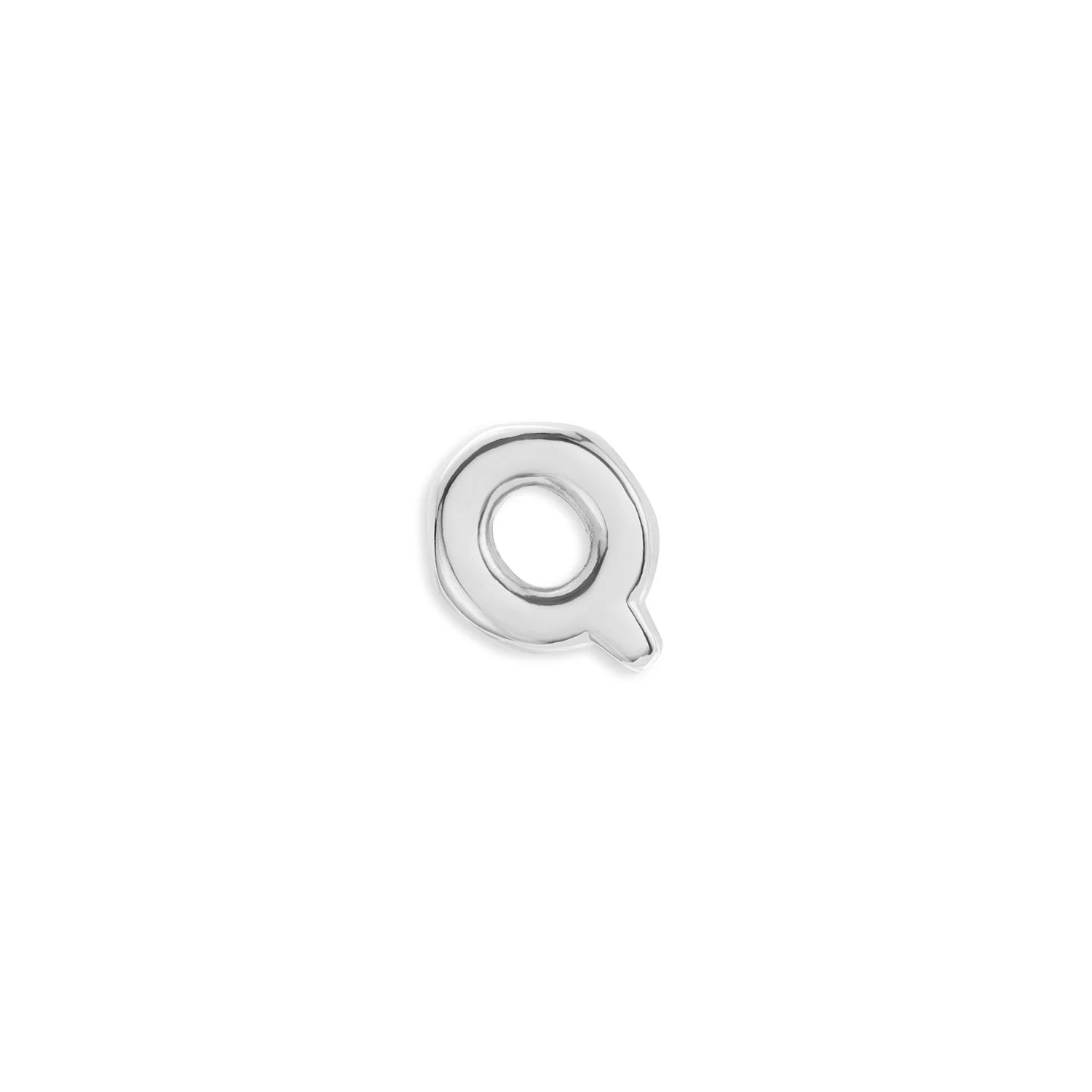 Bubble Initial Necklace Charm (Silver)