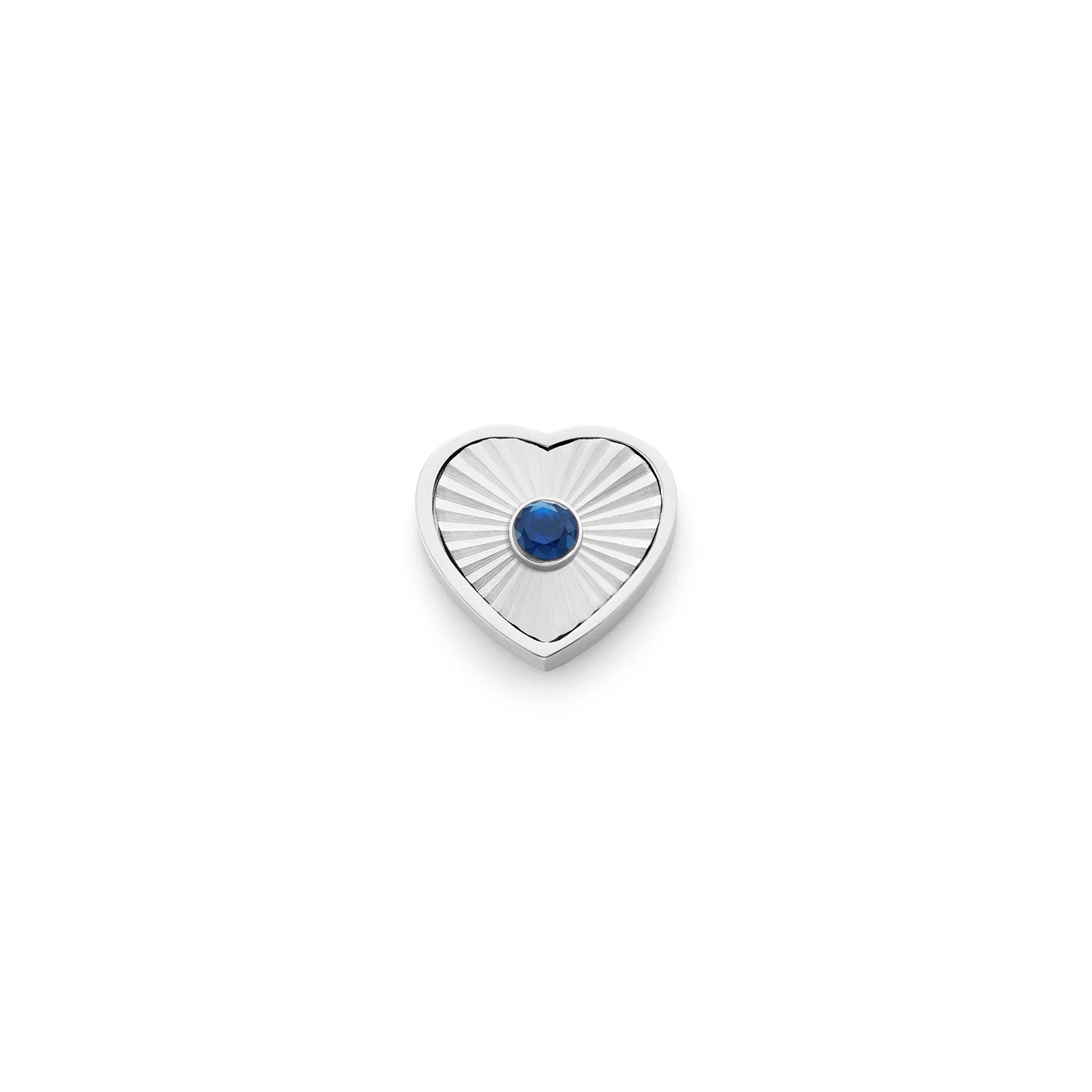 Textured Heart Charms (Silver) - Birthstone