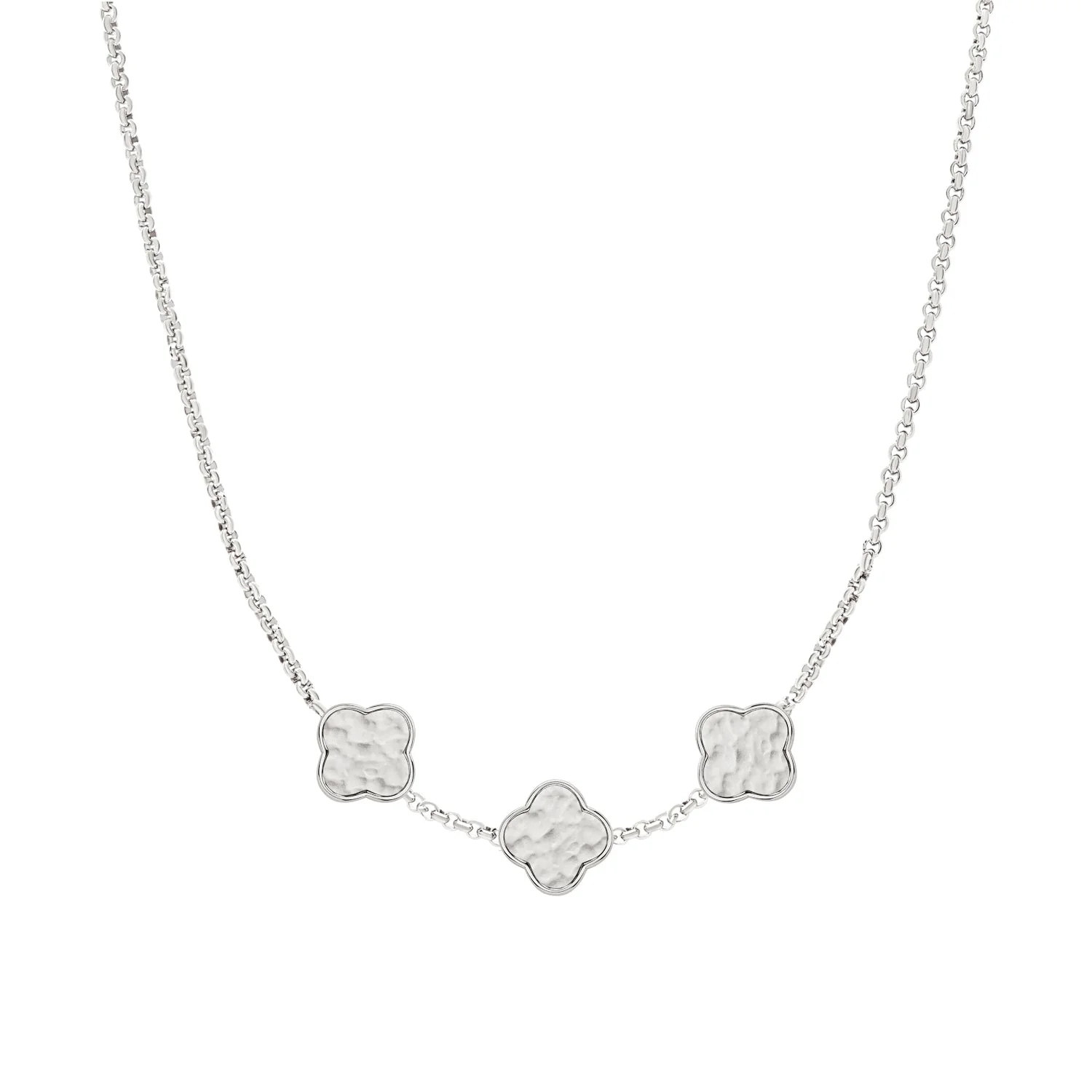 Clover Custom Name Necklace (Silver)