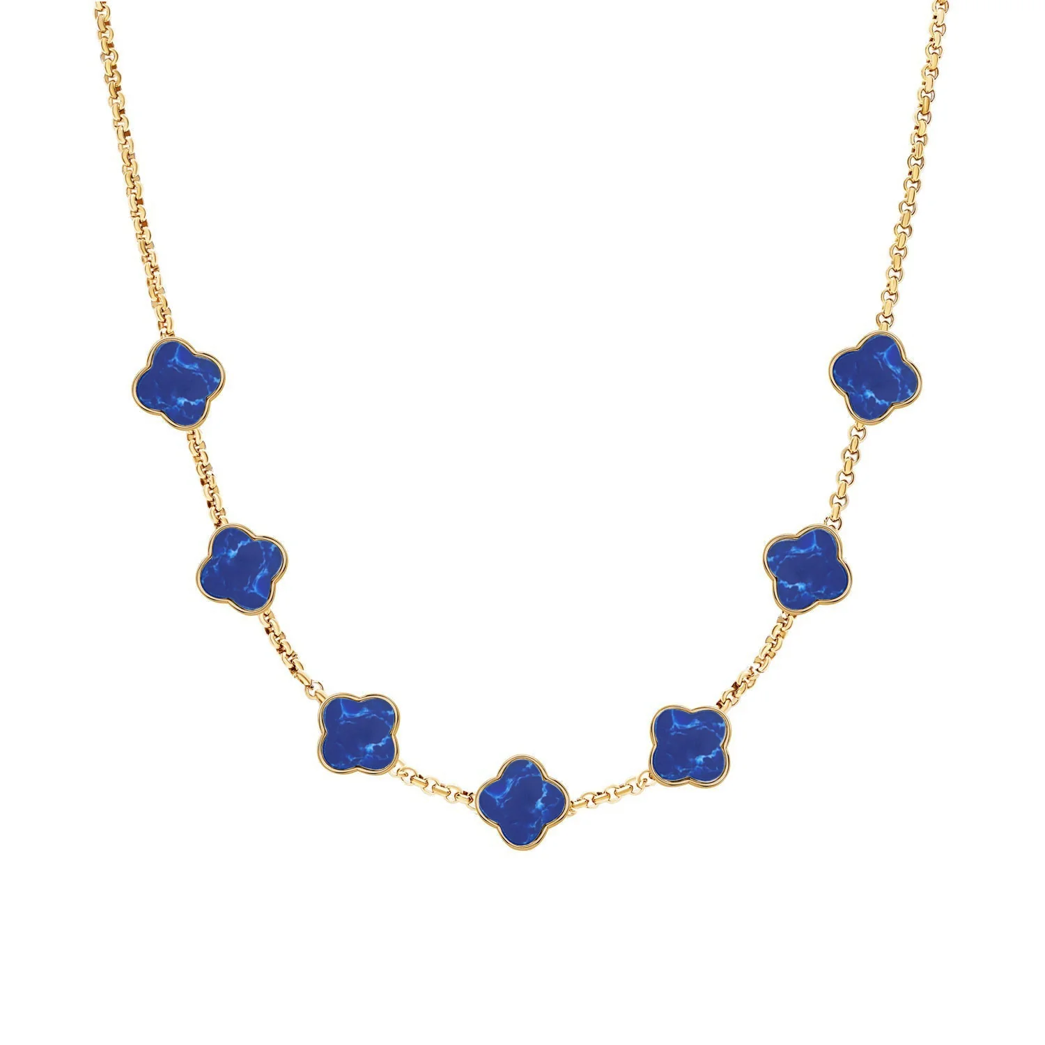 Clover Custom Name Necklace (Gold)