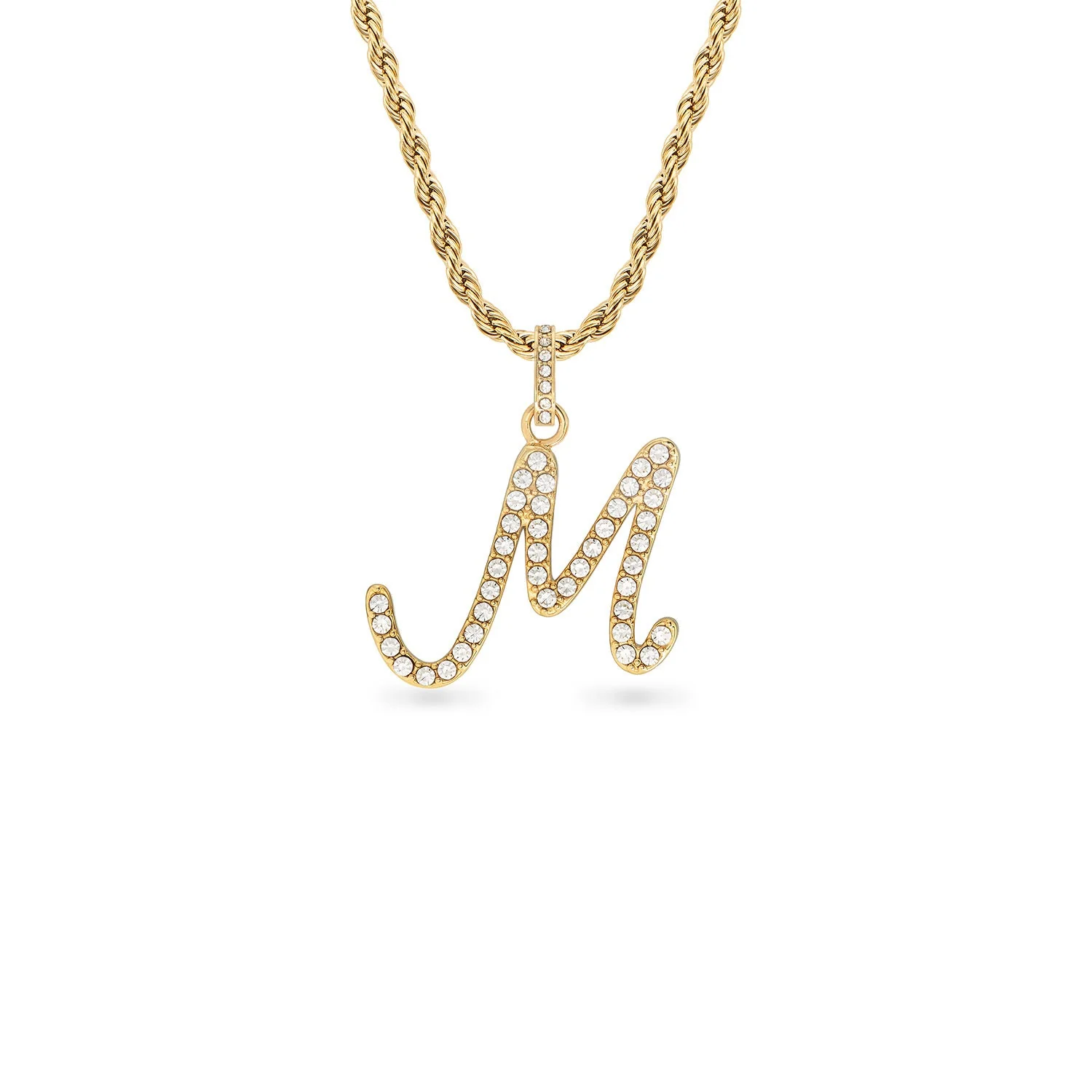Pavé Initial Necklace (Gold)