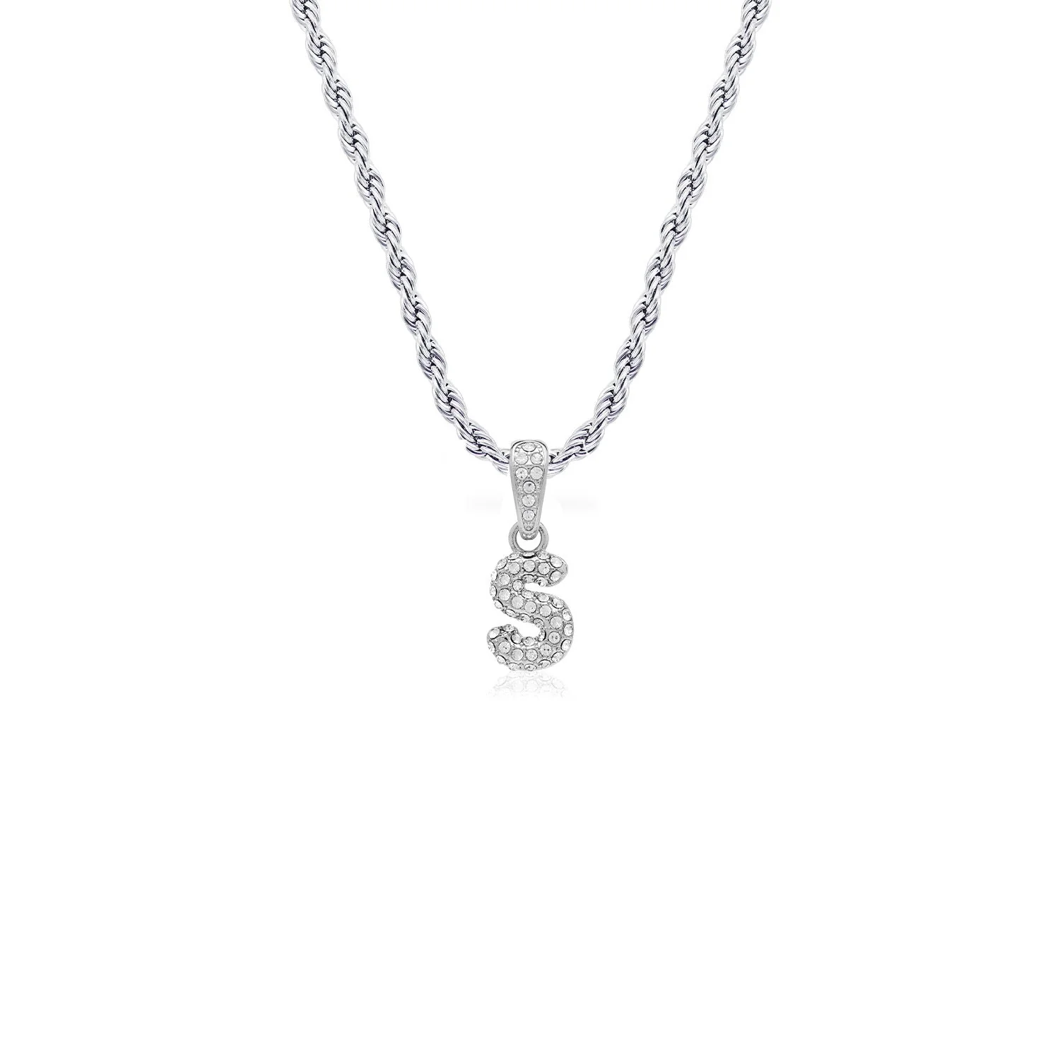 Bubble Initial Necklace (Silver)