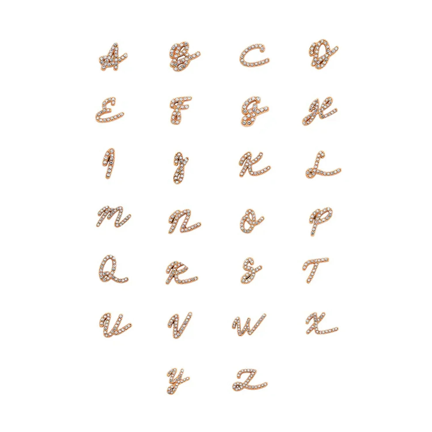 Made Mine Charms - Pavé Script Initial Charms (Rose Gold)