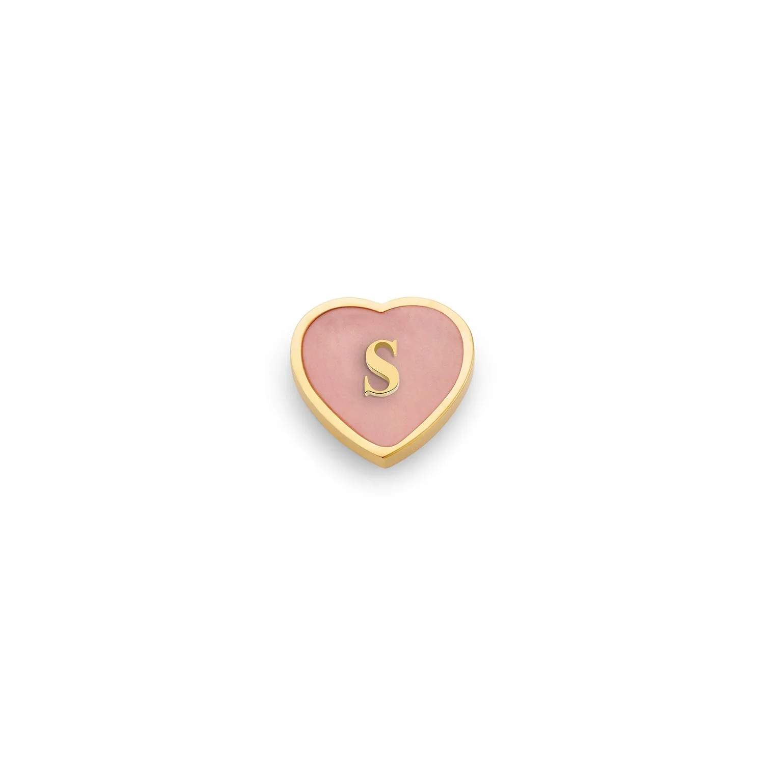 Rose Quartz Heart Charms (Gold) - Initials