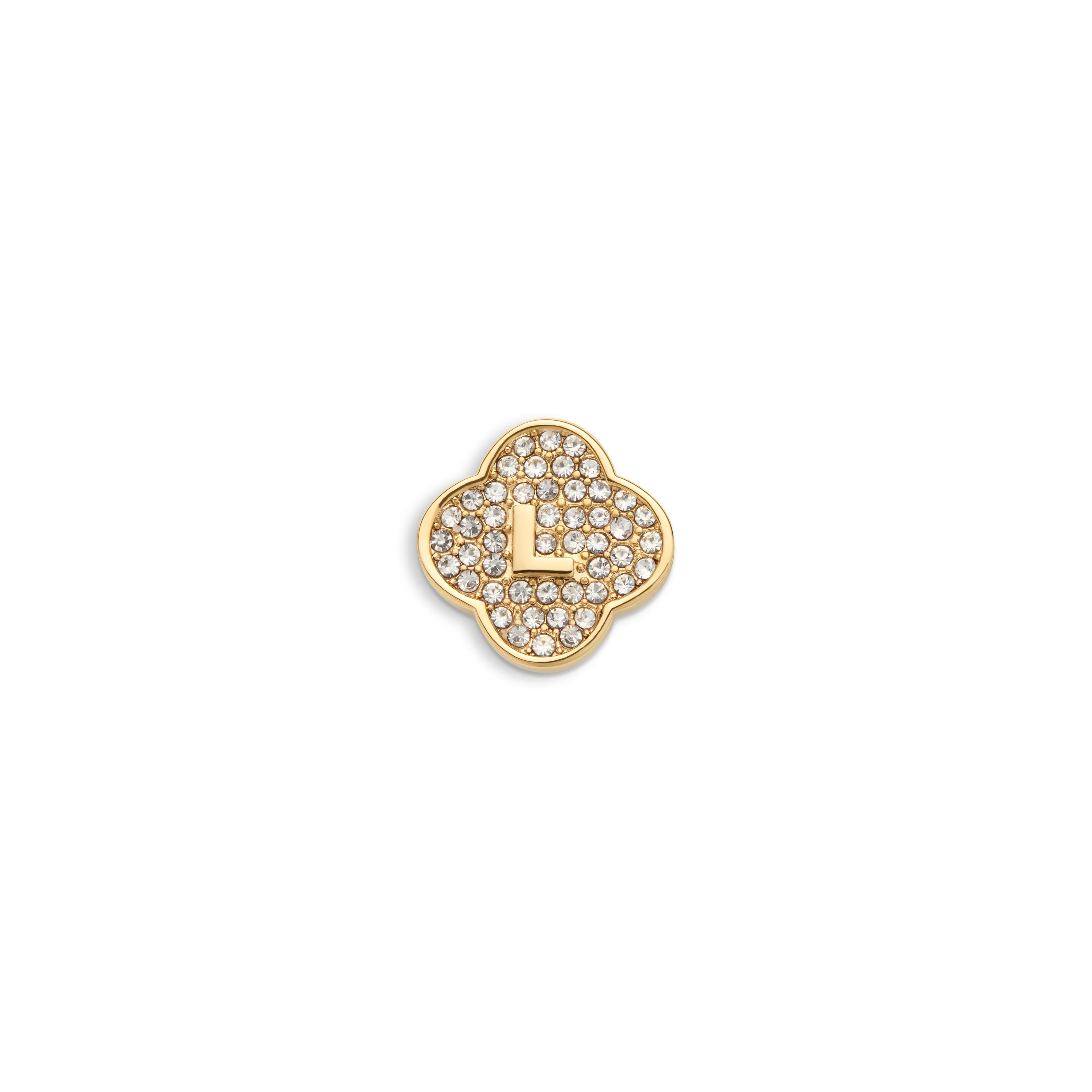 Shimmer Pavé Clover Charms (Gold) - Initials