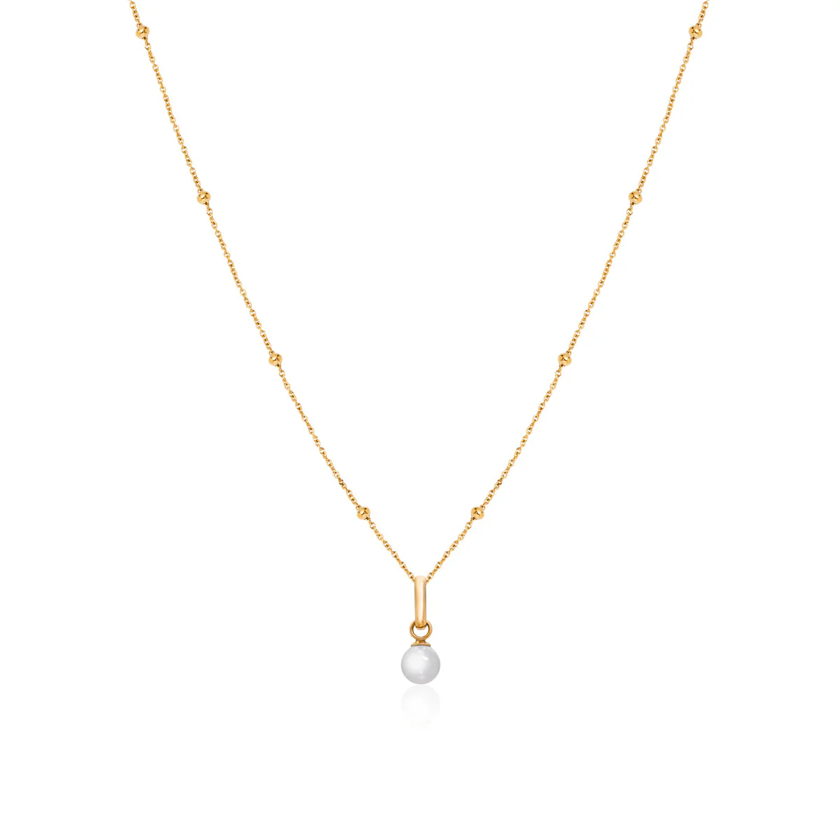 Mini Pearl Necklace (Gold)