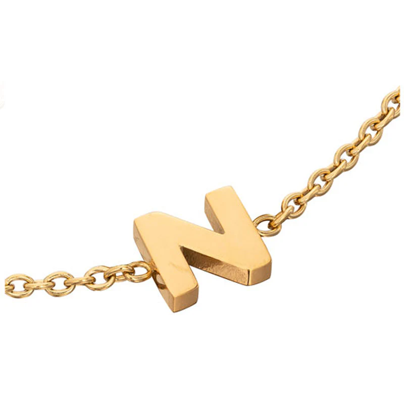 Mini Heart Birthstone & Initial Bracelet Bundle (Gold)