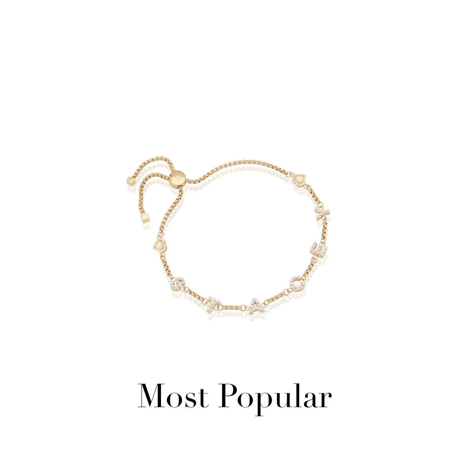 Pearl Custom Name Bracelet (Gold)