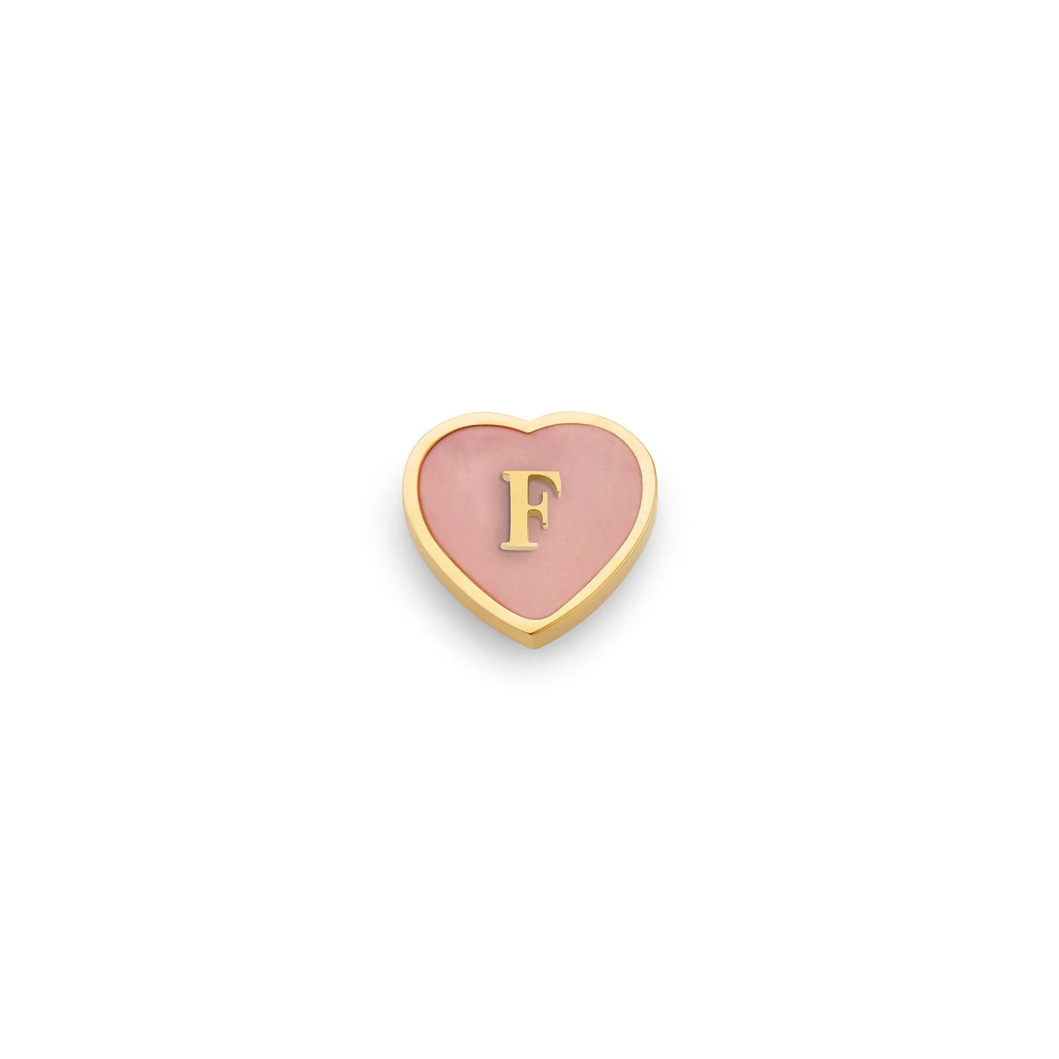 Rose Quartz Heart Charms (Gold) - Initials