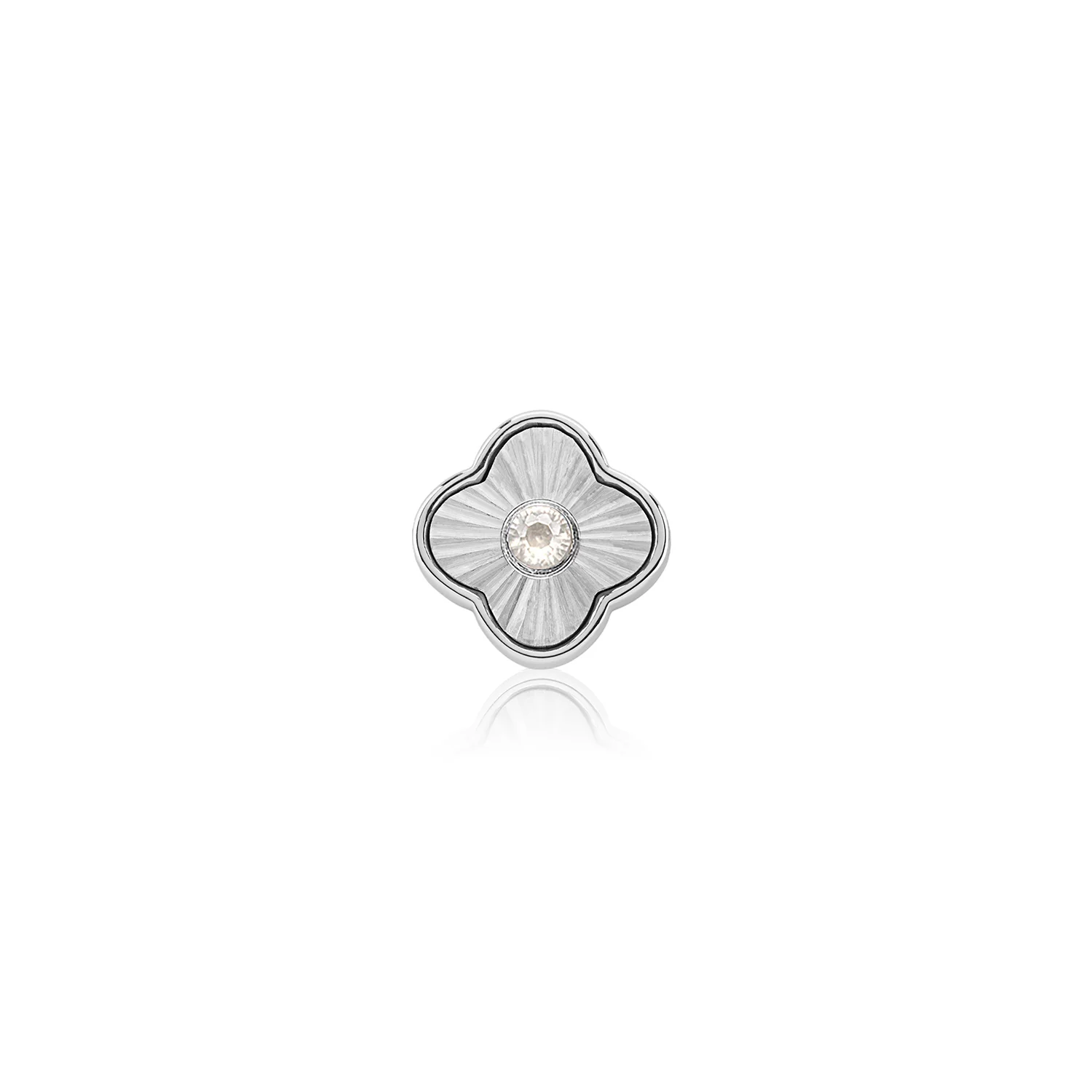 Textured Clover Charms (Silver) - Birthstones