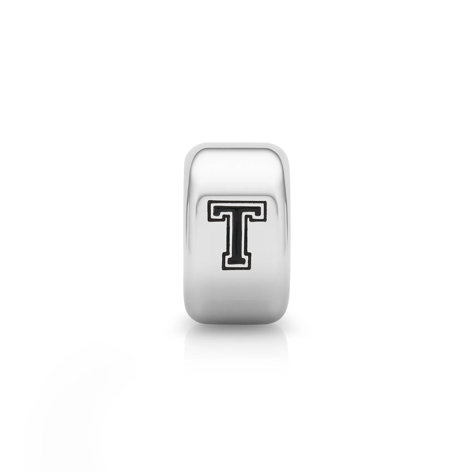 Varsity Font Initial Bead (Silver)