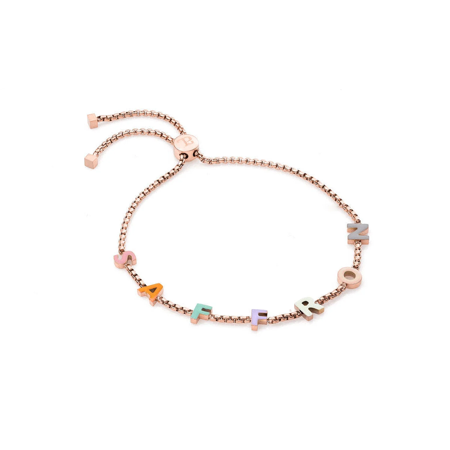 Custom Enamel Name Bracelet (Rose Gold)