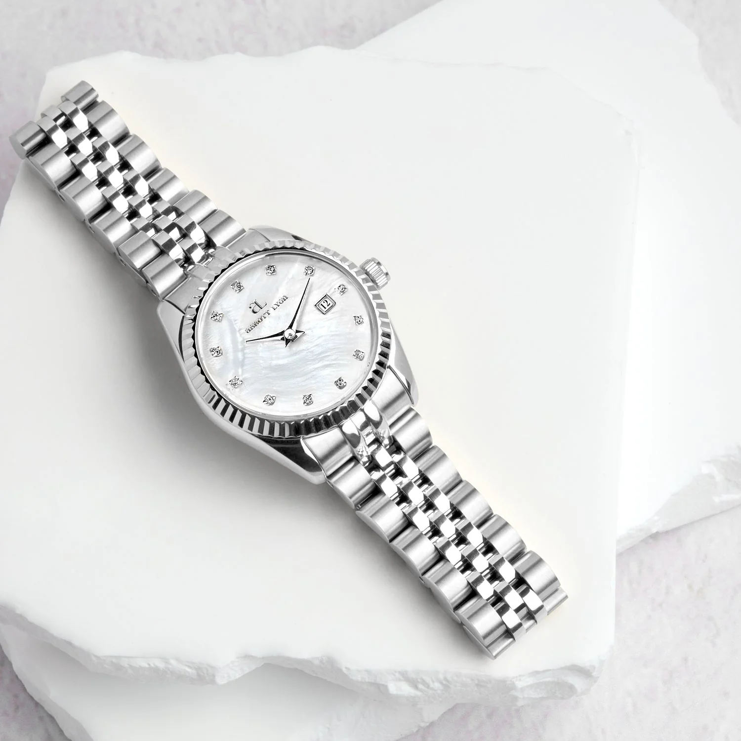 Mini Silver Pearl Link Belgravia 30 Watch