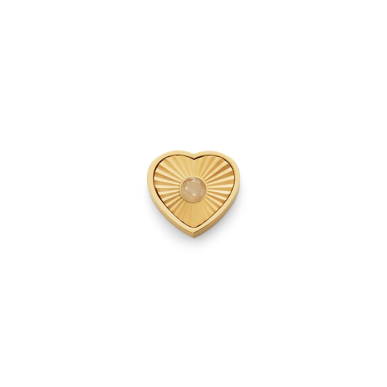 Textured Heart Charms (Gold) - Birthstone