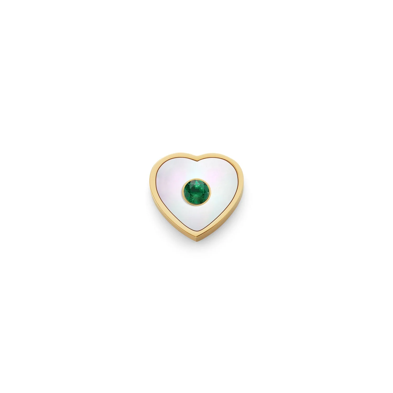 Pearl Heart Charms (Gold) - Birthstone